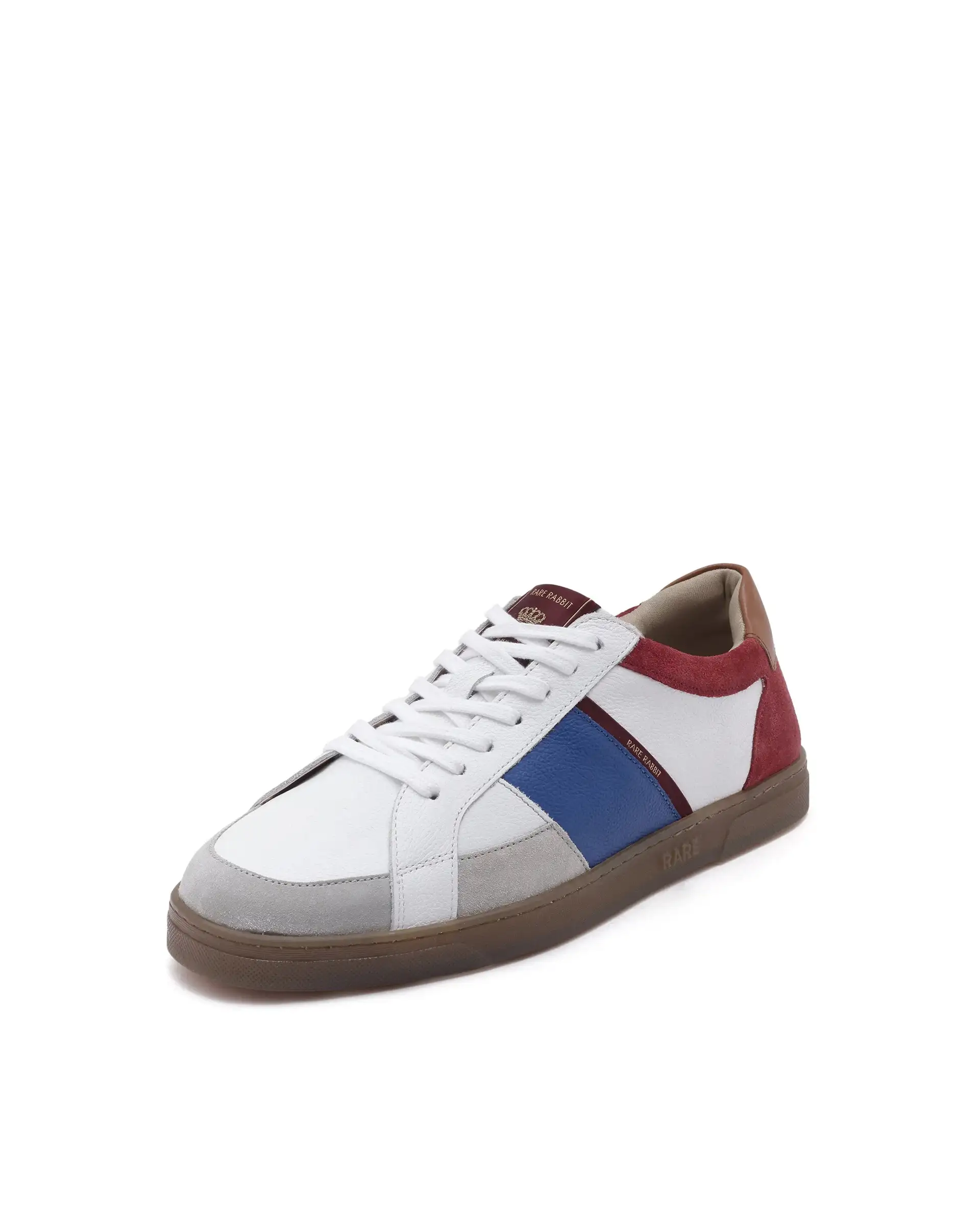 Rare Rabbit Men Luna White Genuine Milled Leather And Premium Suede Colorblocked Lace-Up Shoes - Image 8