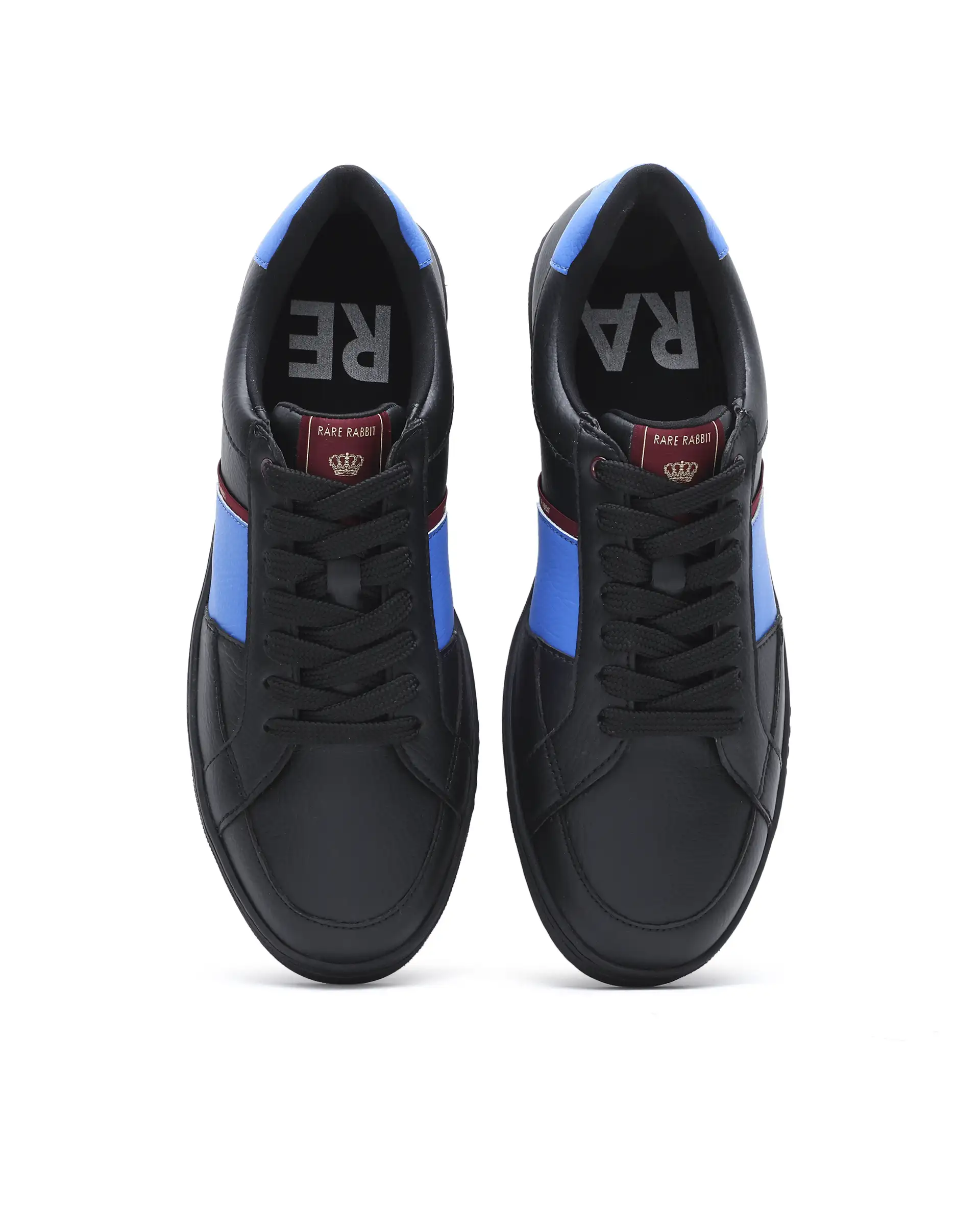 Rare Rabbit Men's Lunar Black Micro Fiber Leather Sneaker - Image 2