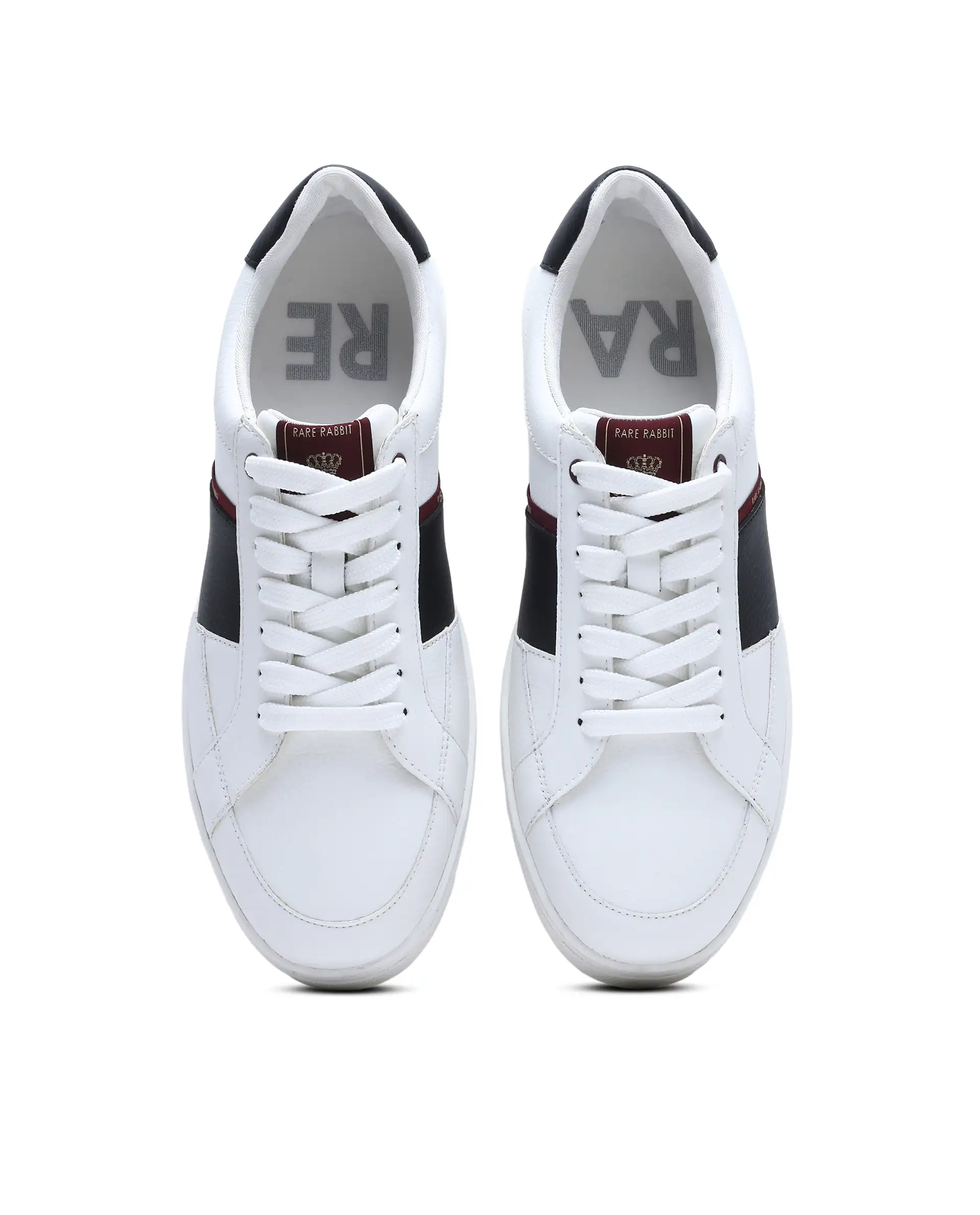 Rare Rabbit Men's Lunar White Micro Fiber Leather Sneaker - Image 2