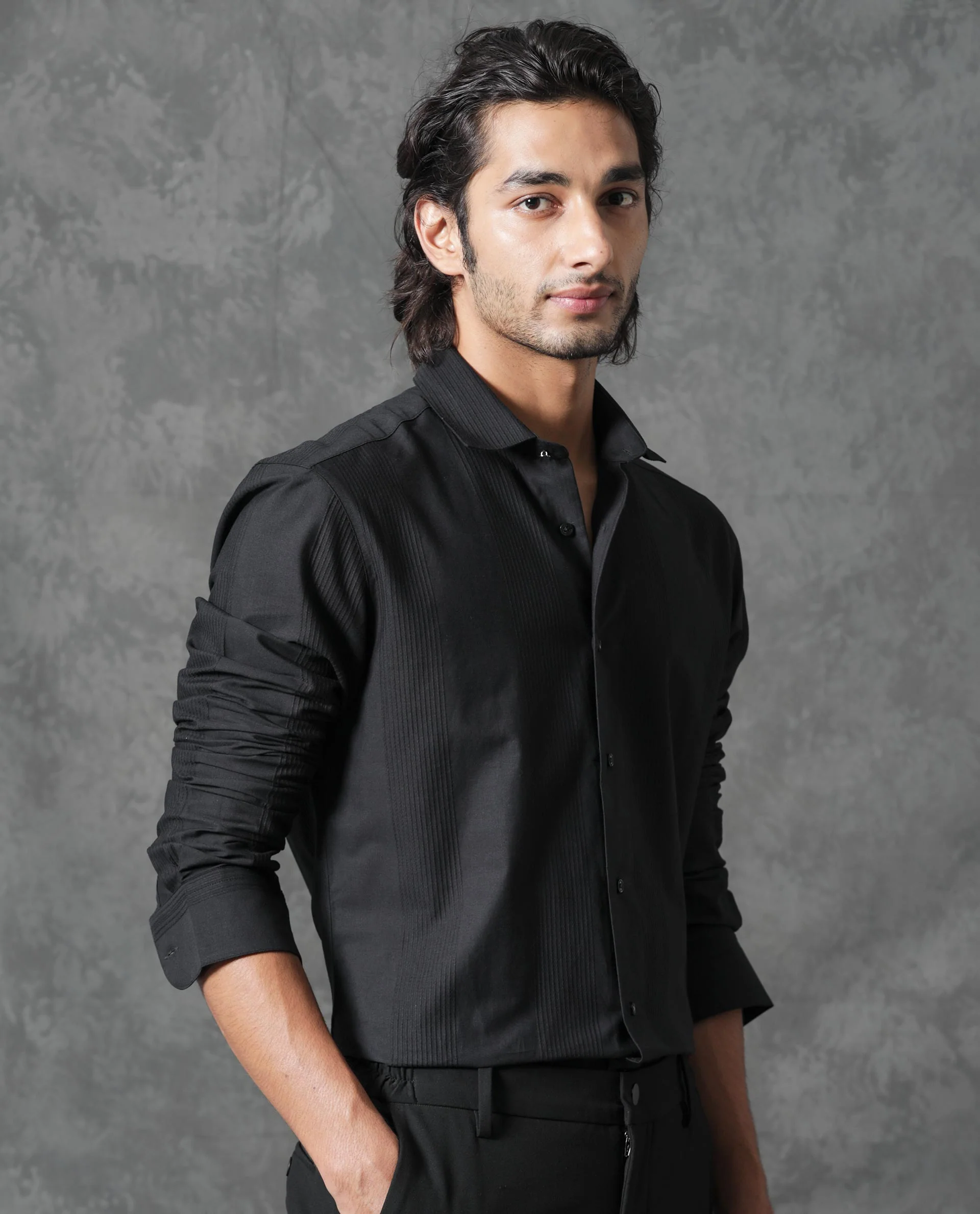 Rare Rabbit Men's Lurtz-1 Black Cotton Striped Print Tailored Fit Full Sleeve Collared Shirt - Image 10