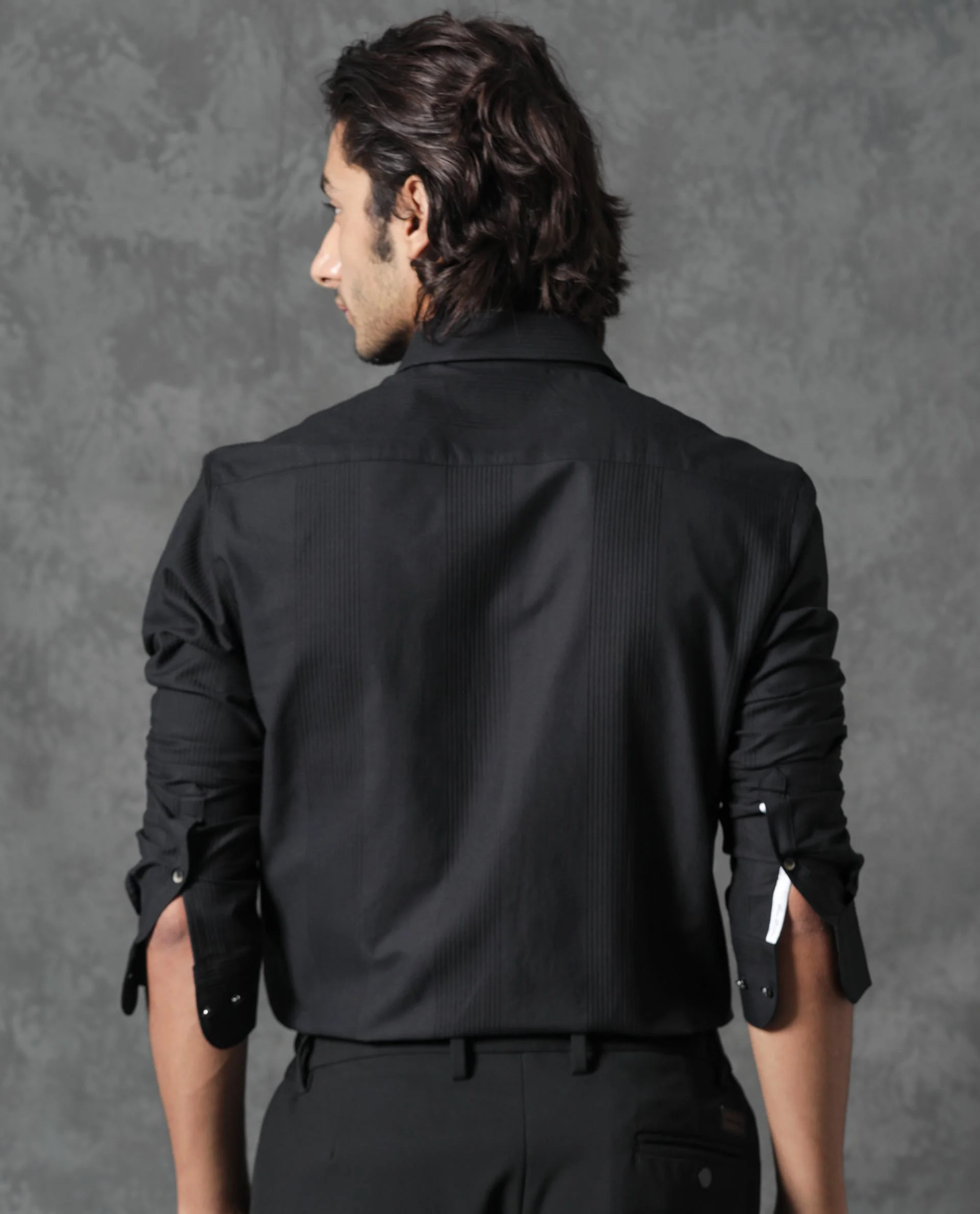 Rare Rabbit Men's Lurtz-1 Black Cotton Striped Print Tailored Fit Full Sleeve Collared Shirt - Image 11