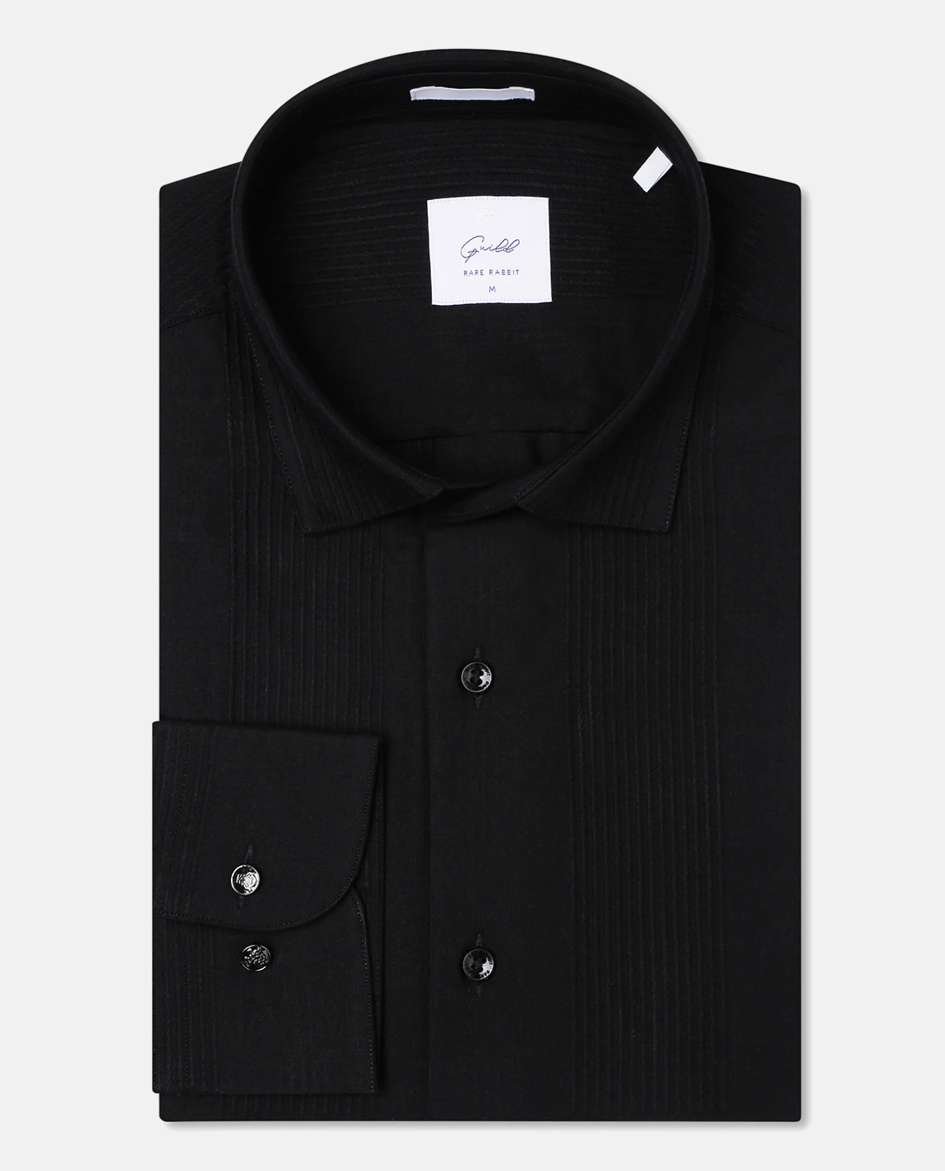 Rare Rabbit Men's Lurtz-1 Black Cotton Striped Print Tailored Fit Full Sleeve Collared Shirt - Image 8