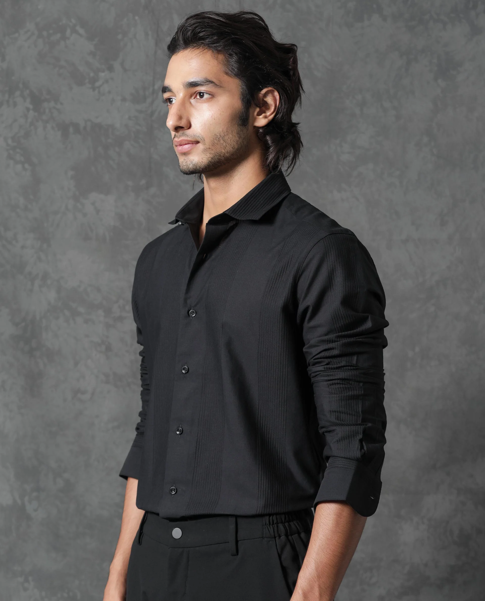 Rare Rabbit Men's Lurtz-1 Black Cotton Striped Print Tailored Fit Full Sleeve Collared Shirt - Image 9