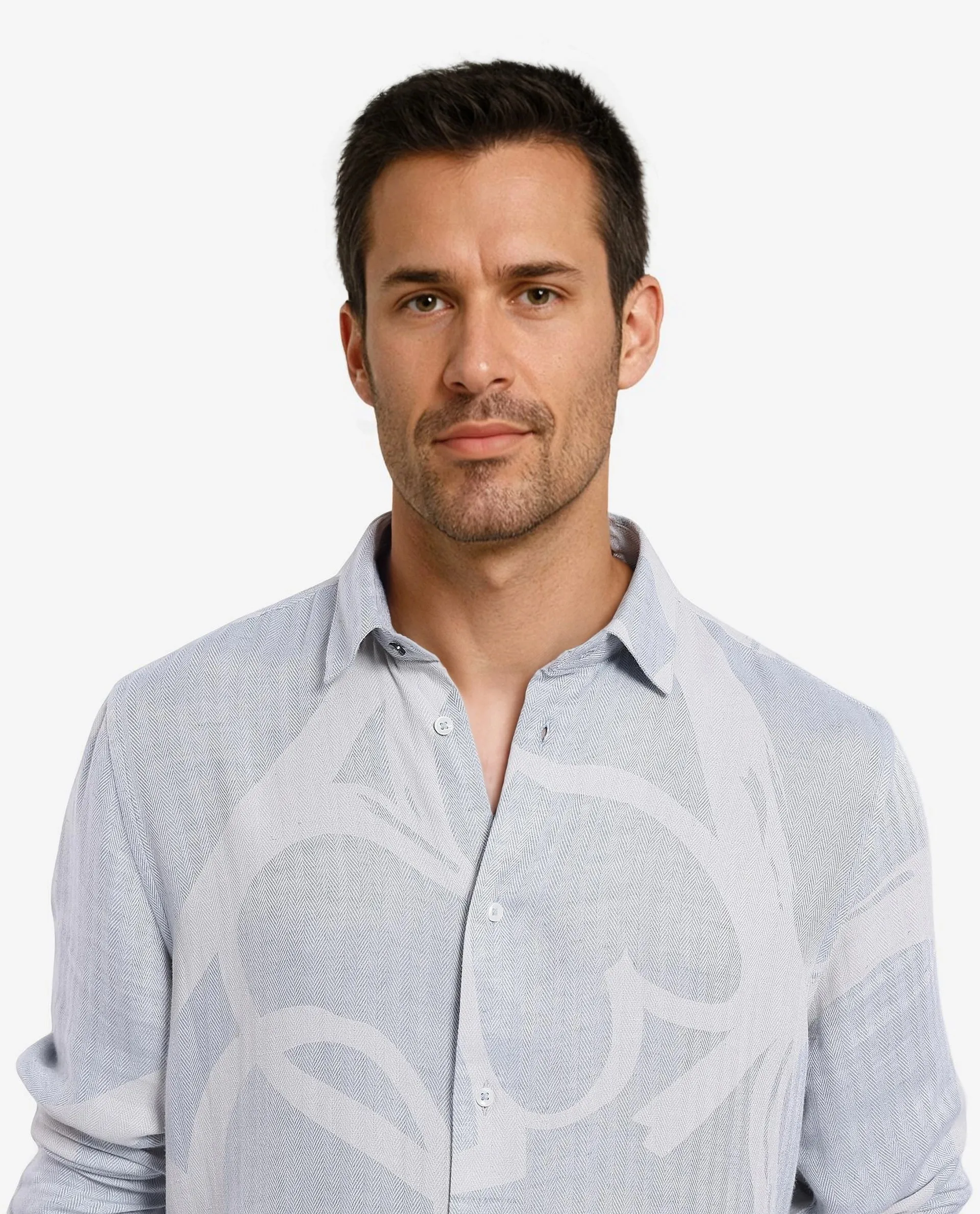 Rare Rabbit Men's Lusia-1 Off White Cotton Jacquard Regular Fit Full Sleeve Collared Shirt - Image 7