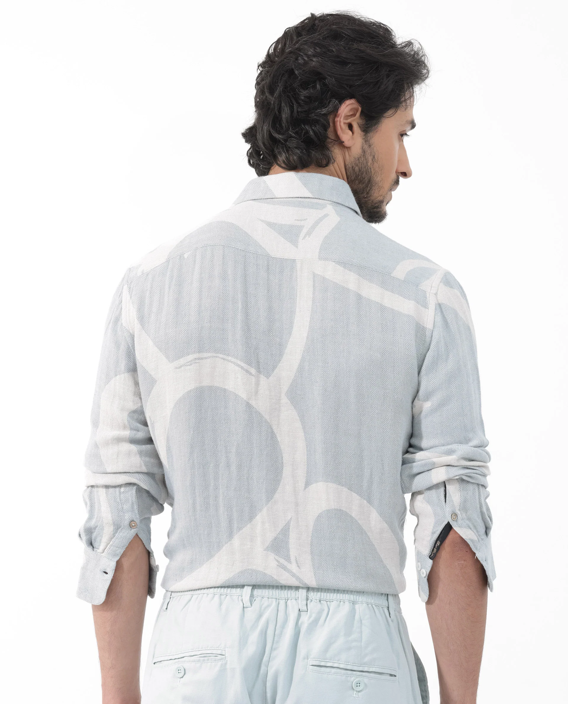 Rare Rabbit Men's Lusia Off White Graphic Print Regular Fit Full Sleeve Collared Shirt - Image 10