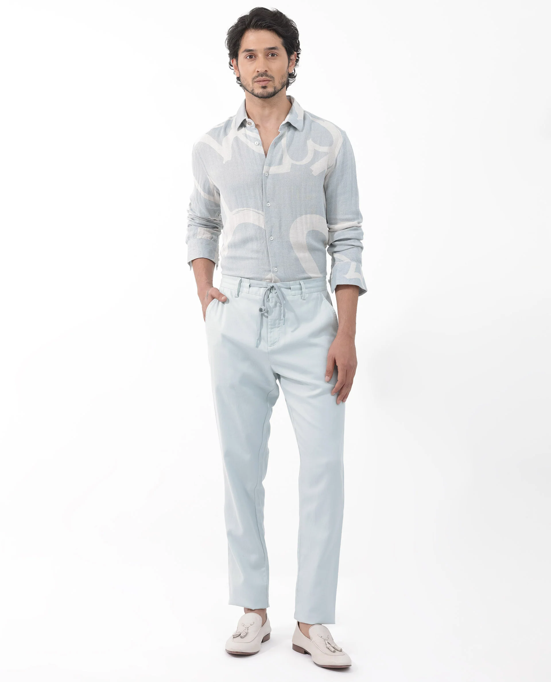 Rare Rabbit Men's Lusia Off White Graphic Print Regular Fit Full Sleeve Collared Shirt - Image 6
