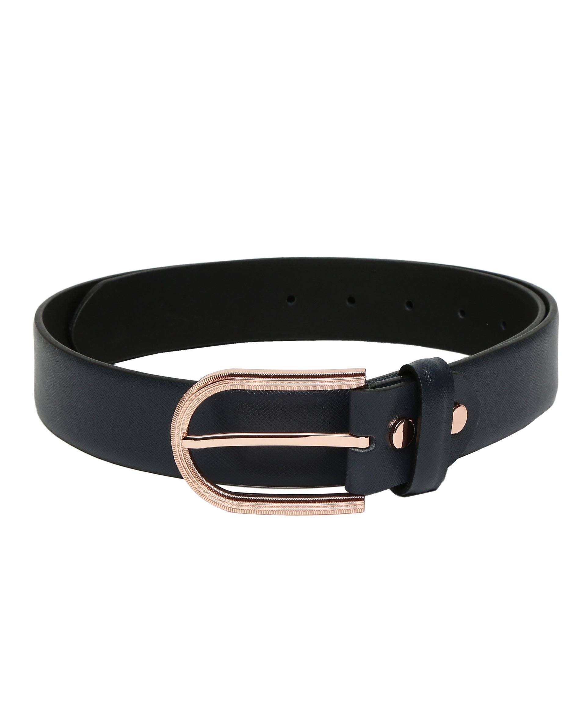 Luxur- Safiano Leather Belt - Blue - Image 3