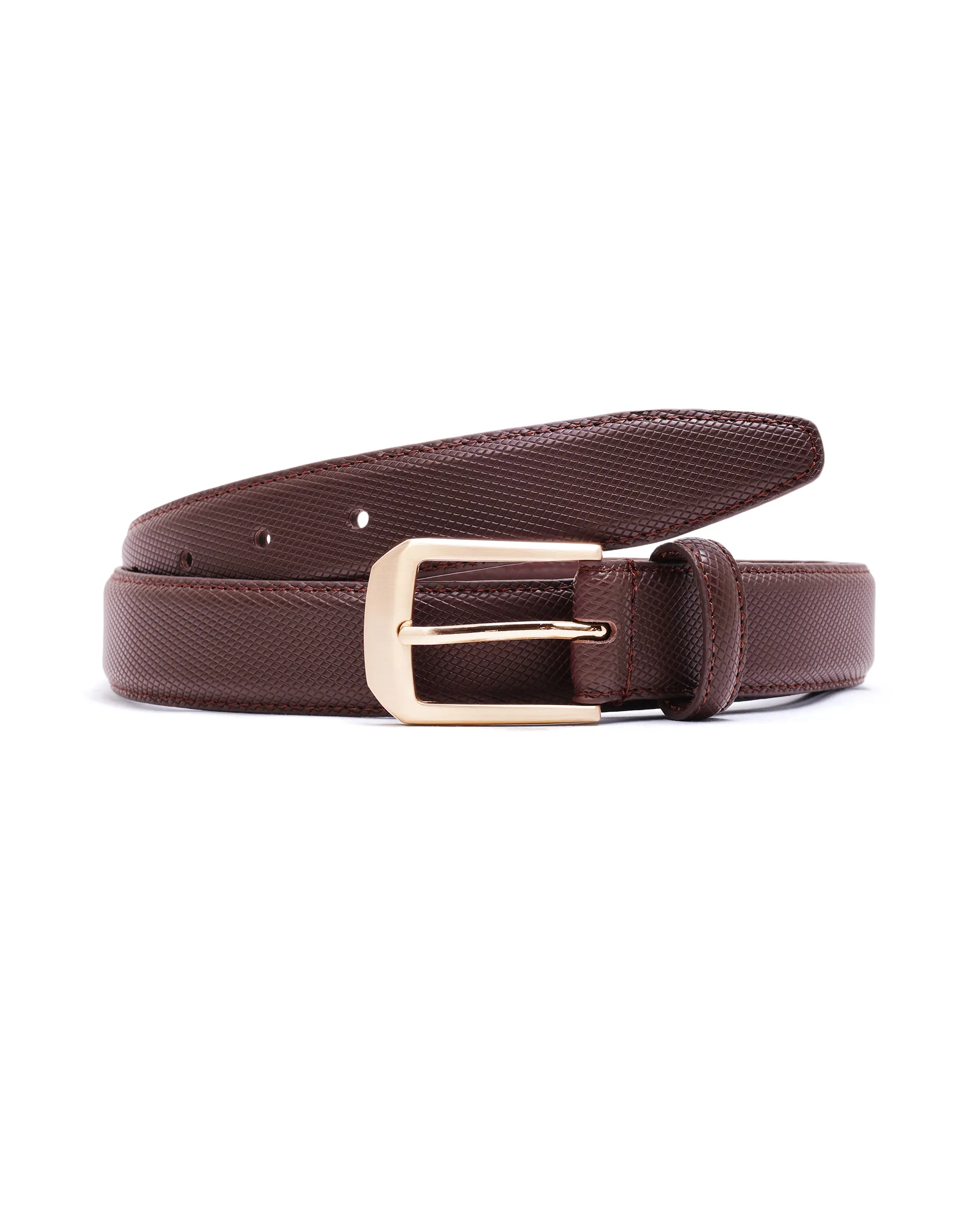 Rare Rabbit Men Lynx Cherry Leather Belt