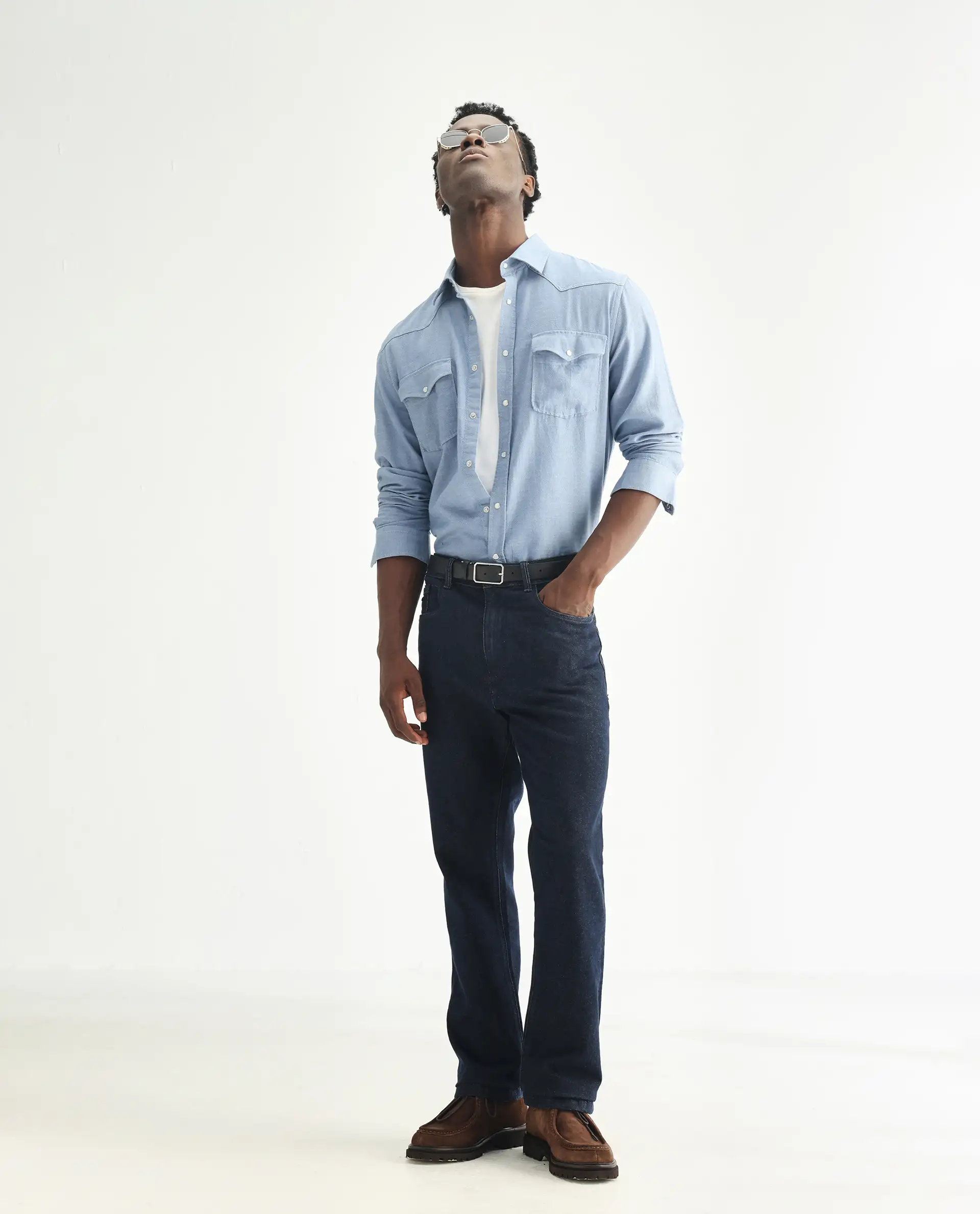 Rare Rabbit Men's Lyon Dark Navy Cotton Plain Hawk Slim Fit Jeans