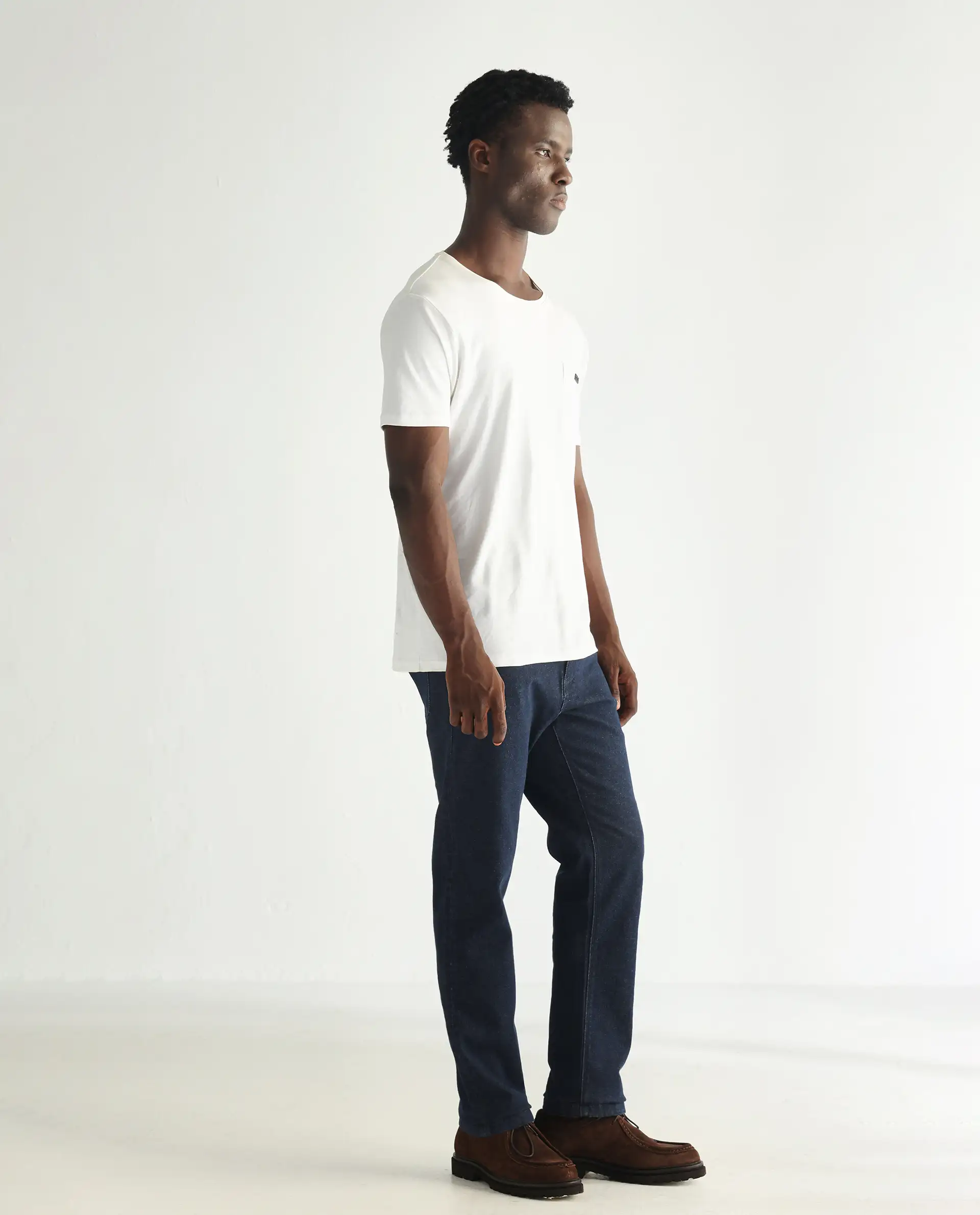 Rare Rabbit Men's Lyon Dark Navy Cotton Plain Hawk Slim Fit Jeans - Image 4
