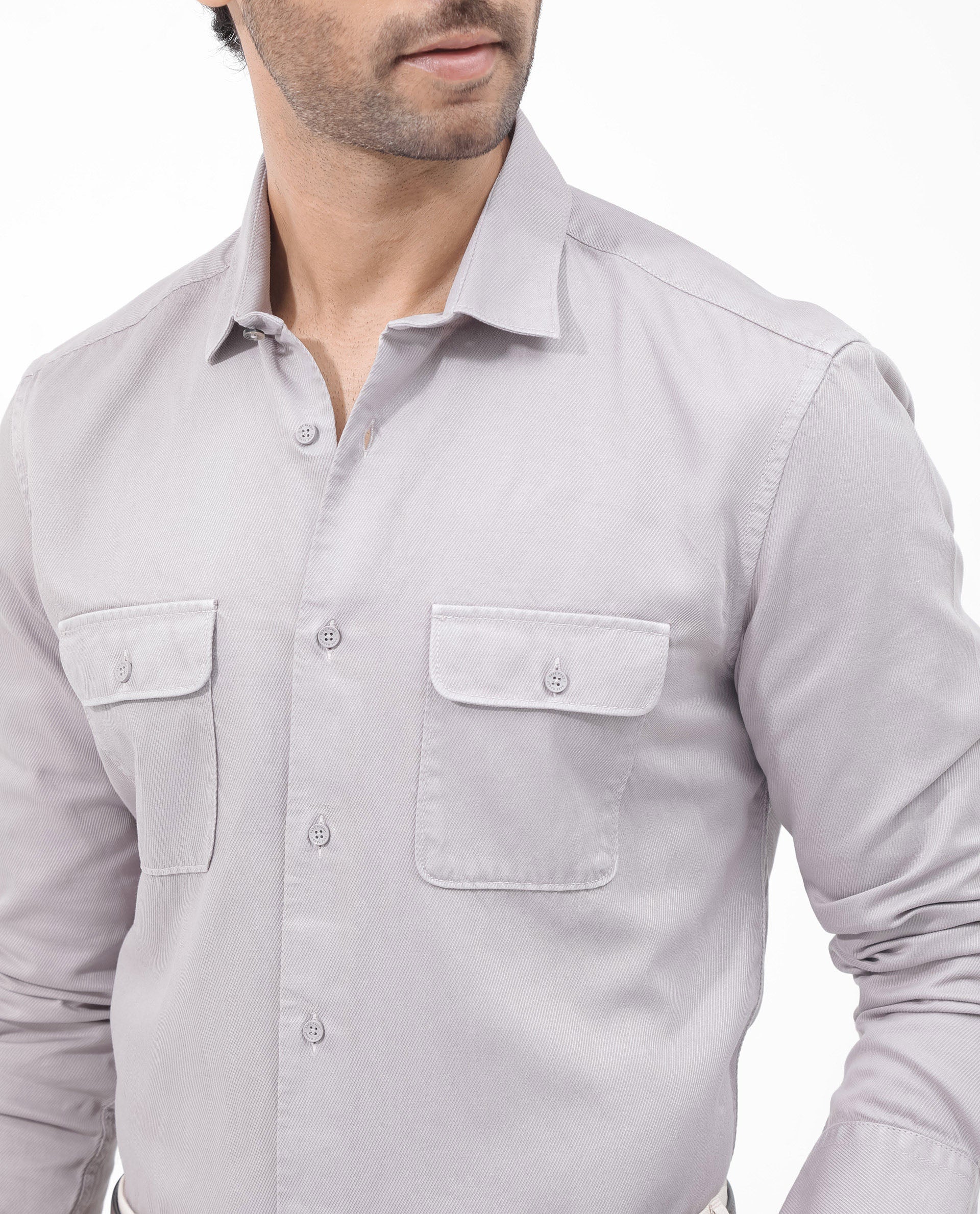Rare Rabbit Men's Lyton-2 Dusky Purple Cotton Plain Regular Fit Full Sleeve Collared Shirt - Image 5