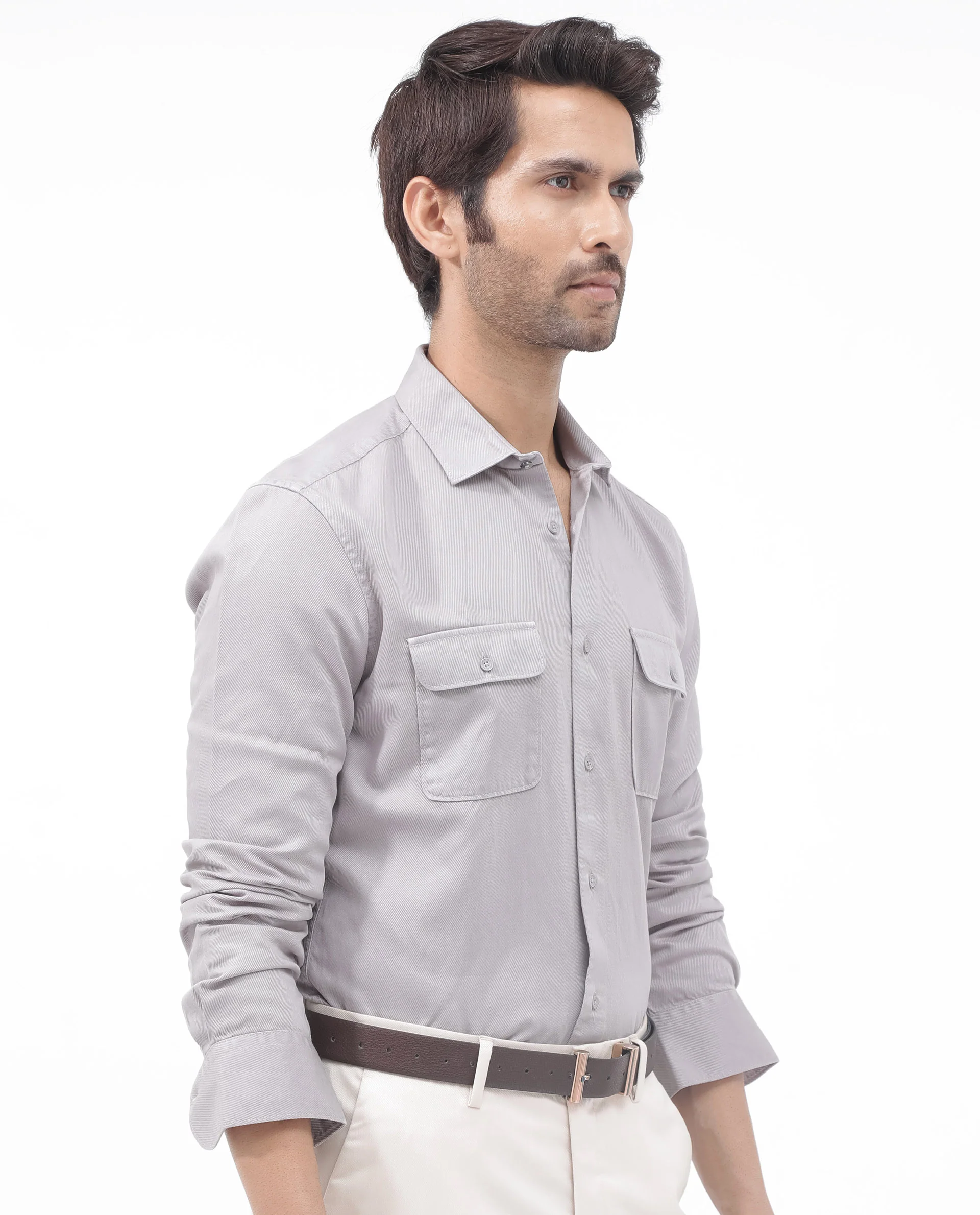 Rare Rabbit Men's Lyton-2 Dusky Purple Cotton Plain Regular Fit Full Sleeve Collared Shirt - Image 8