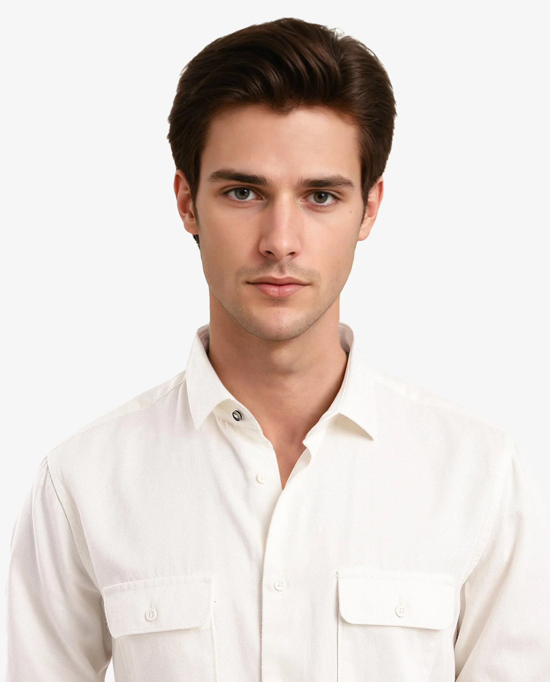 Rare Rabbit Men's Lyton 2 Off White Cotton Plain Regular Fit Full Sleeve Collared Shirt - Image 6