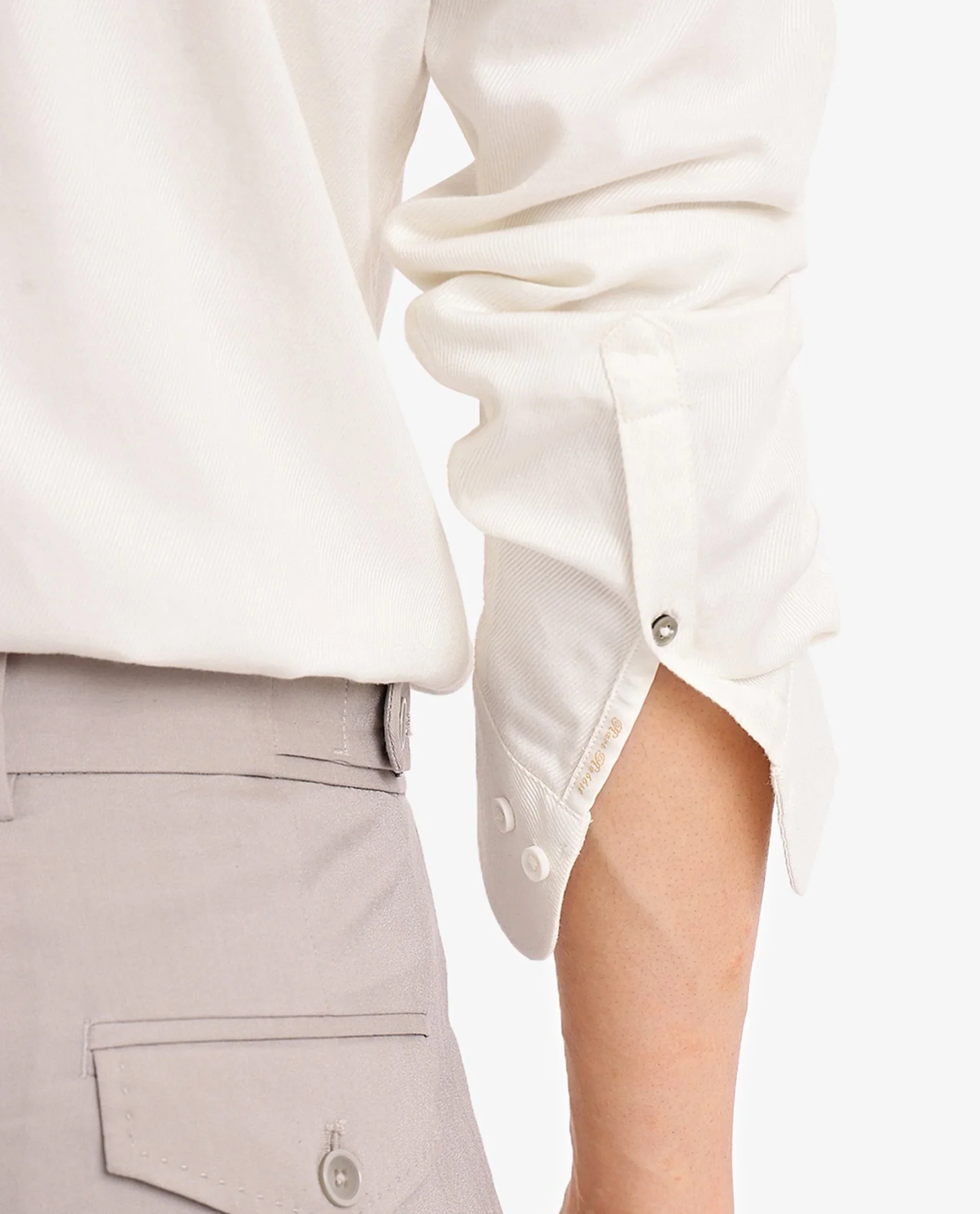 Rare Rabbit Men's Lyton 2 Off White Cotton Plain Regular Fit Full Sleeve Collared Shirt - Image 7