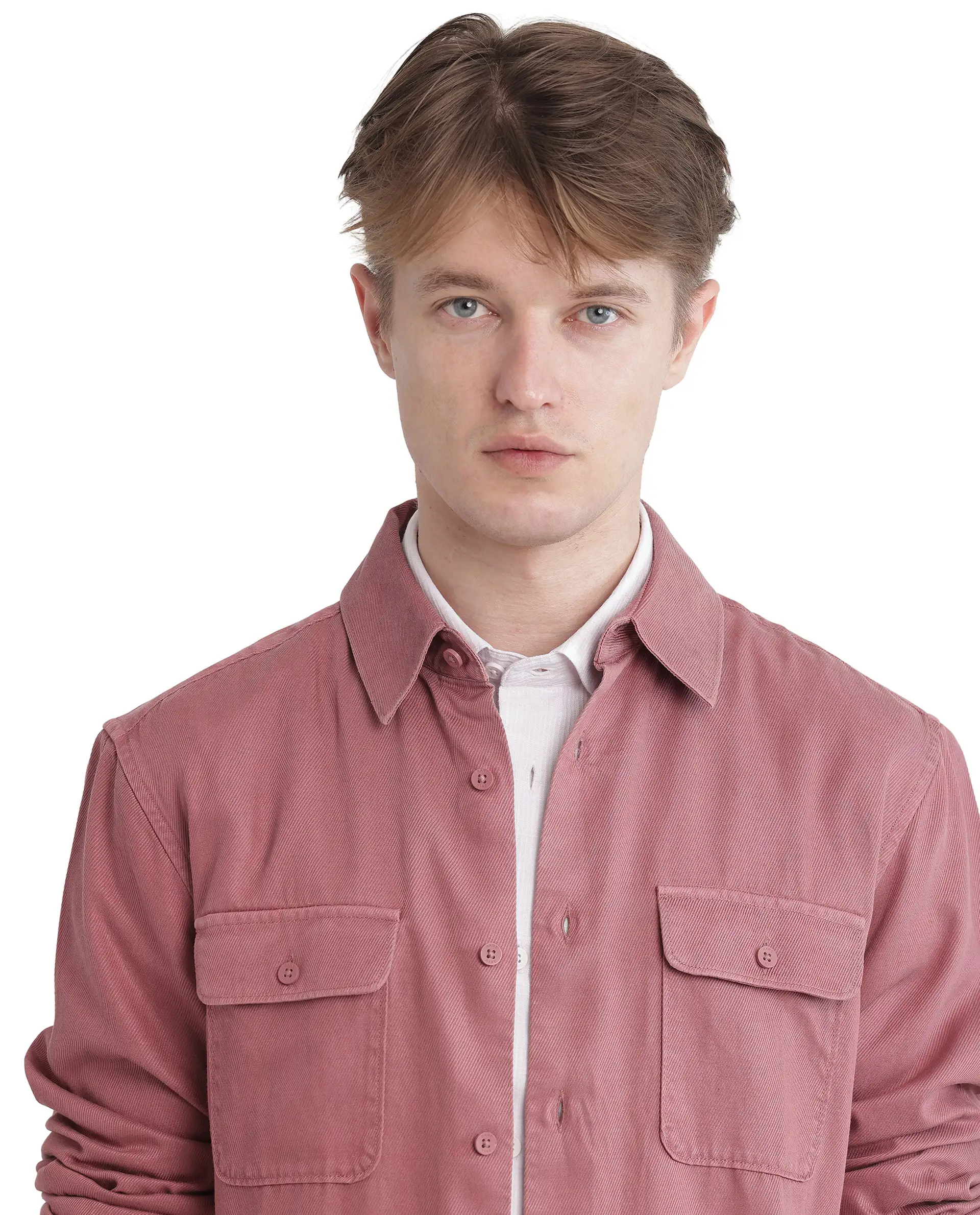 Rare Rabbit Men's Lyton-25 Dusky Pink Cotton Blend Plain Regular Fit Full Sleeve Collared Shirt - Image 7