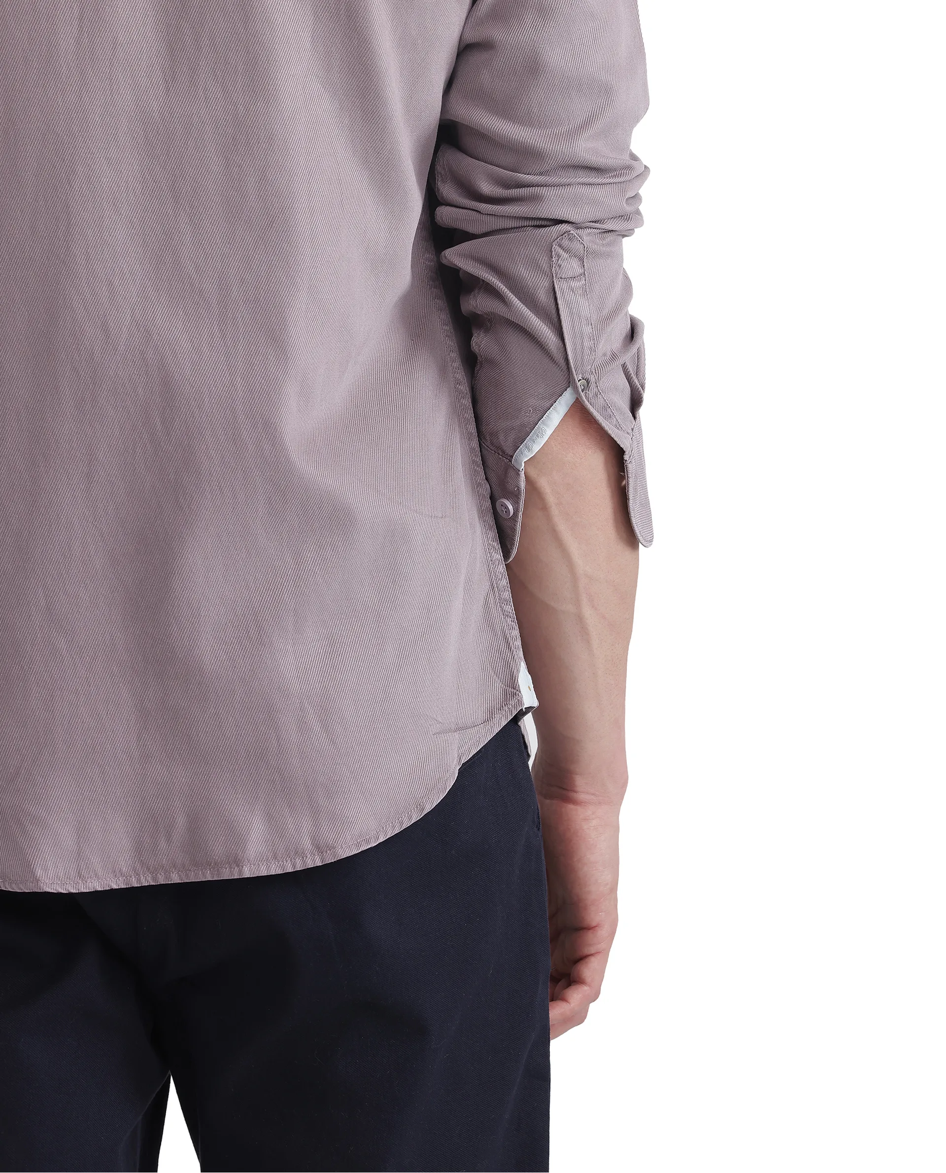 Rare Rabbit Men's Lyton-25 Dusky Purple Cotton Blend Plain Regular Fit Full Sleeve Collared Shirt - Image 9