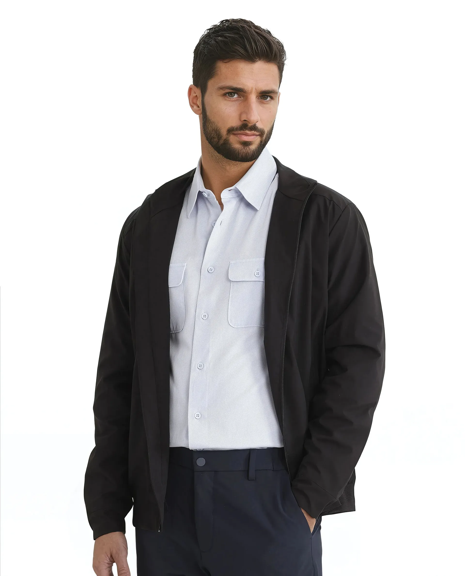 Rare Rabbit Men's Lyton 25 - Pastel Blue Cotton Blend Plain Regular Fit Full Sleeve Collared Shirt - Image 2