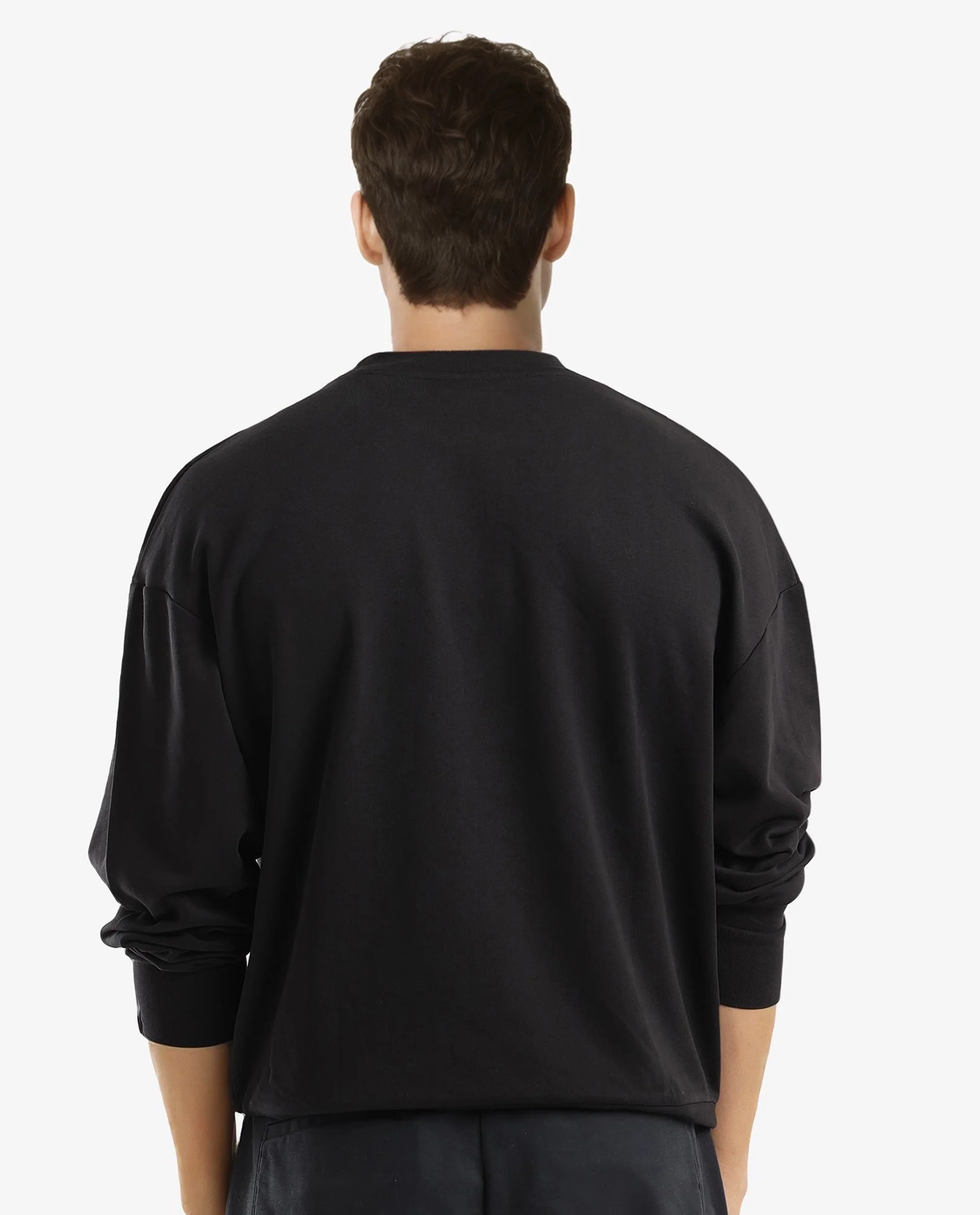 Rare Rabbit Men's Mabel Black Cotton Printed Oversized Fit Full Sleeve Crew Neck Sweatshirt - Image 3