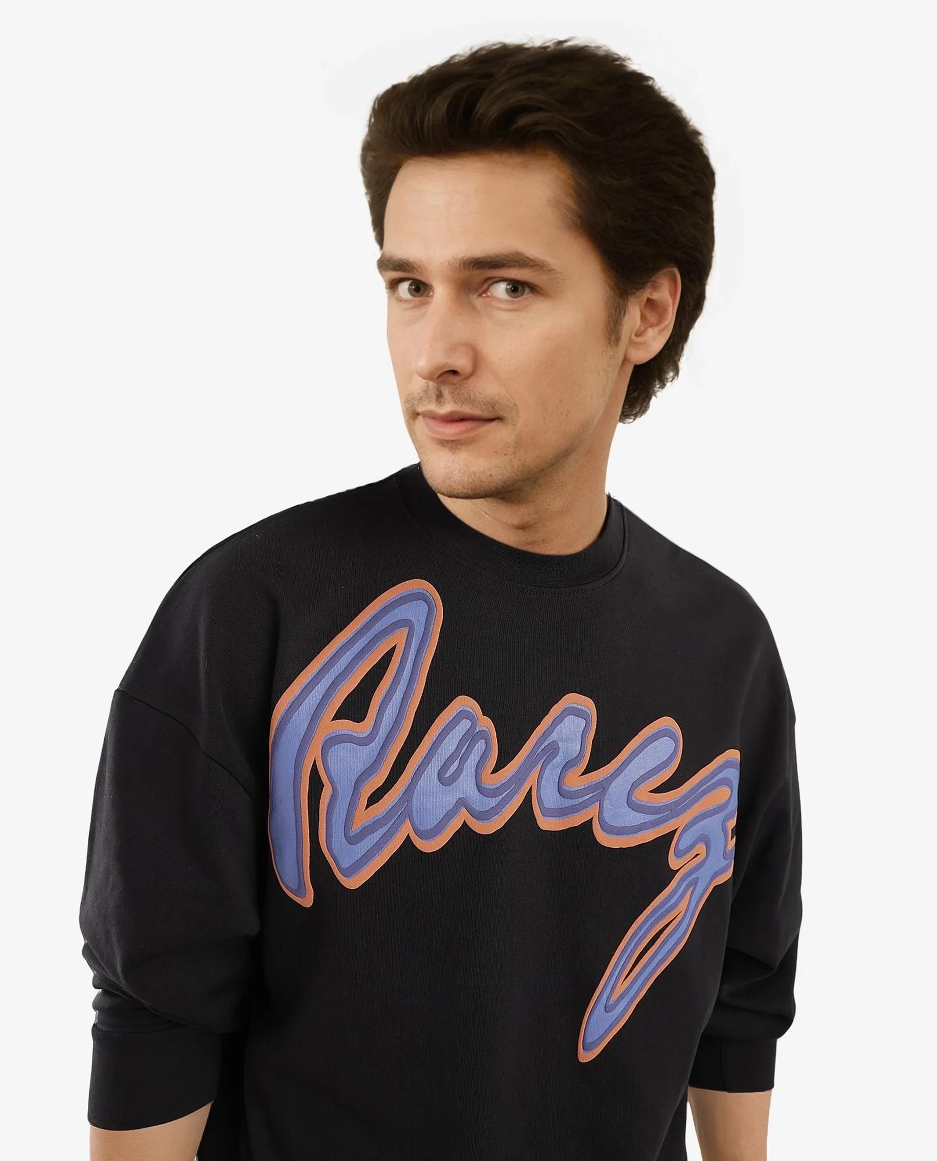 Rare Rabbit Men's Mabel Black Cotton Printed Oversized Fit Full Sleeve Crew Neck Sweatshirt - Image 6