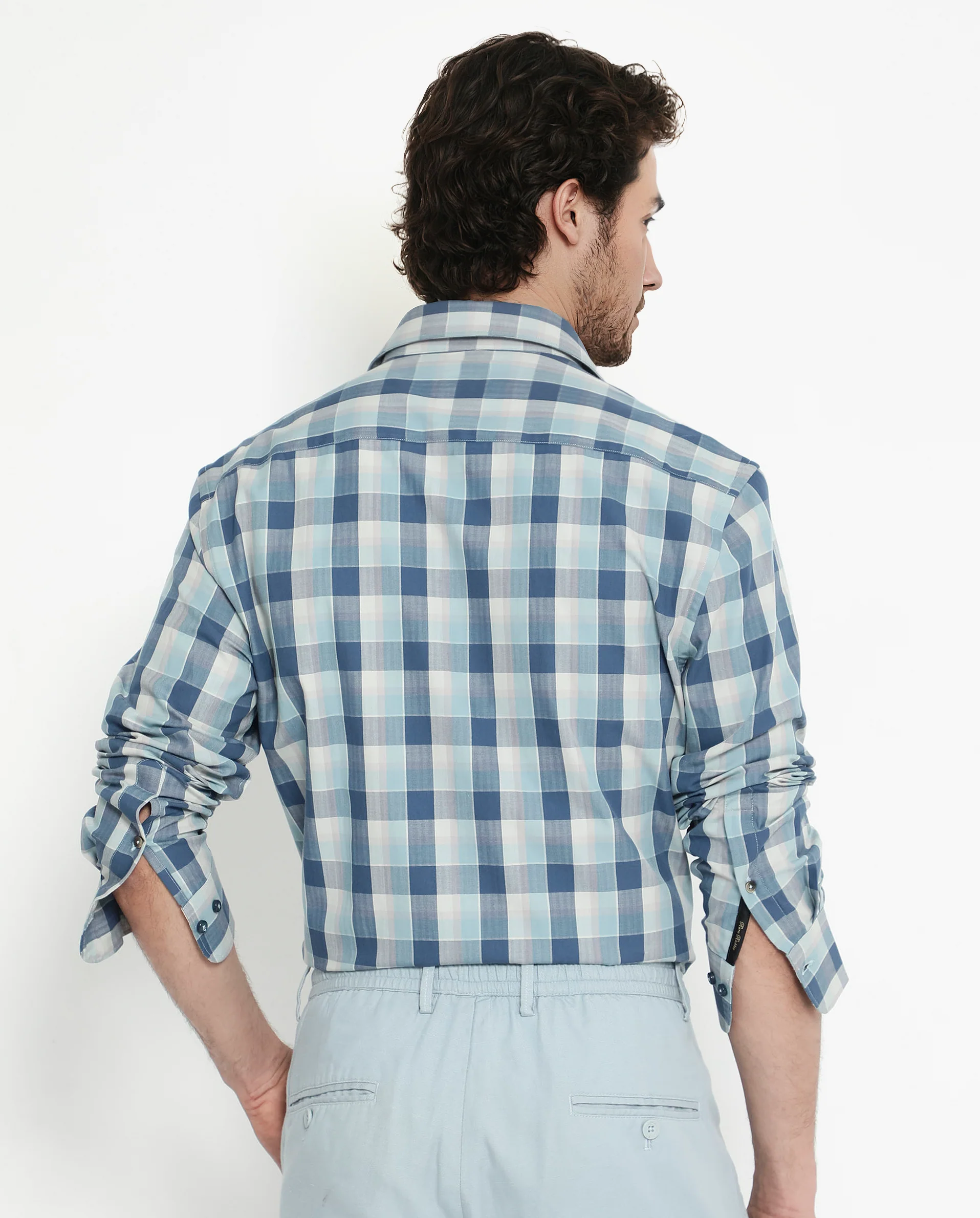 Rare Rabbit Men's Cotton Checked Print Regular Fit Full Sleeve Collared Shirt - Image 7