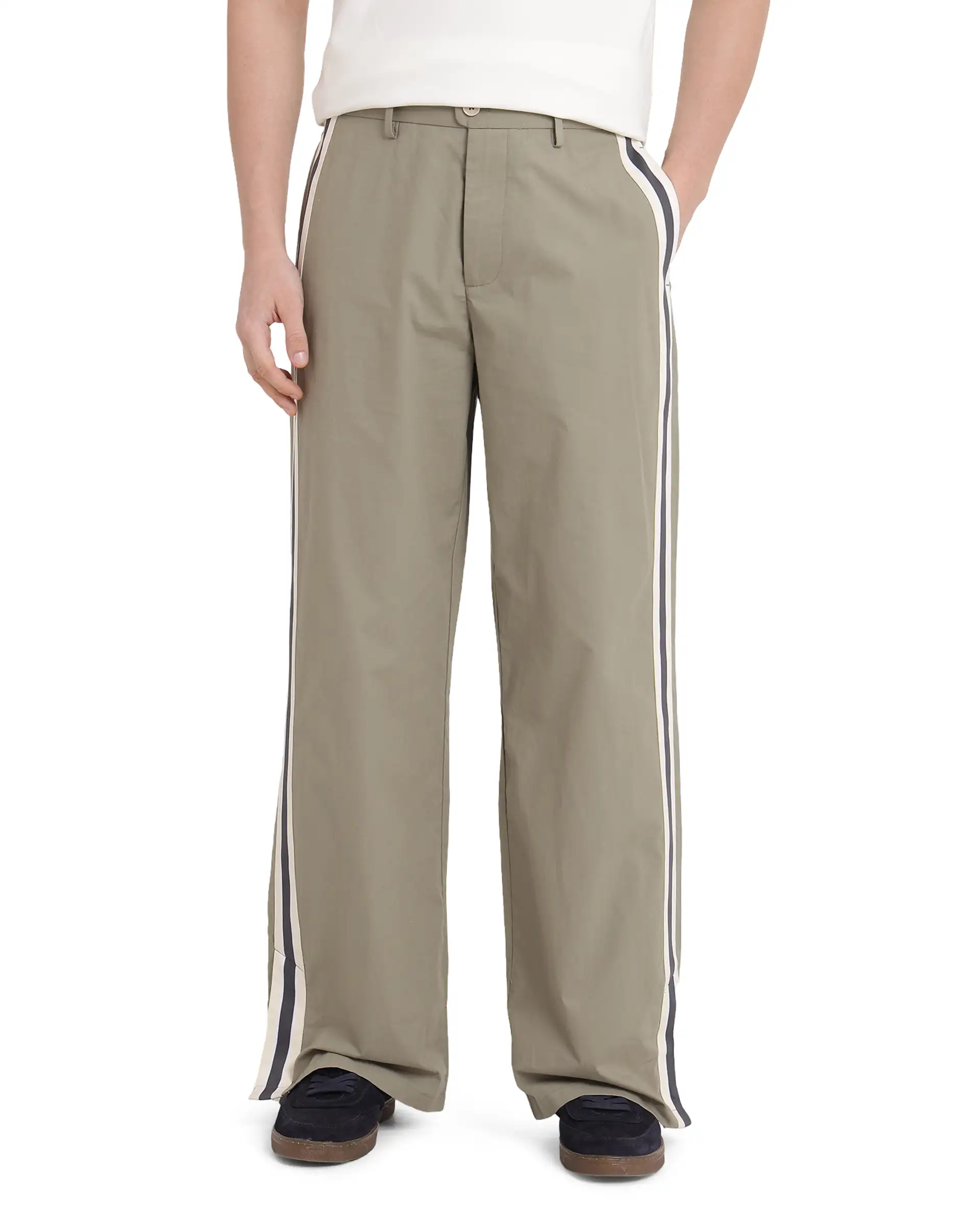 Rare Rabbit Men's Macon Green Cotton Plain Baggy Fit Track Pant - Image 2