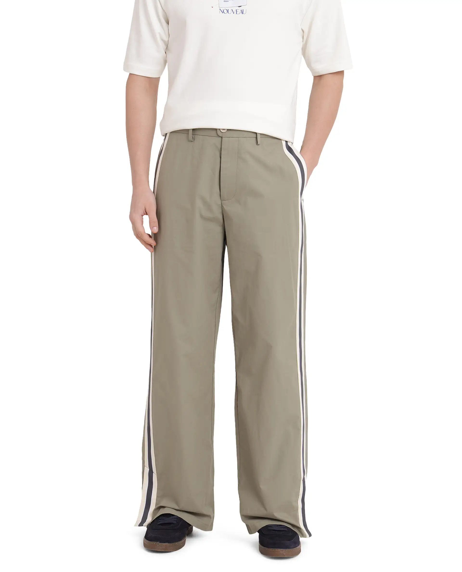 Rare Rabbit Men's Macon Green Cotton Plain Baggy Fit Track Pant - Image 3