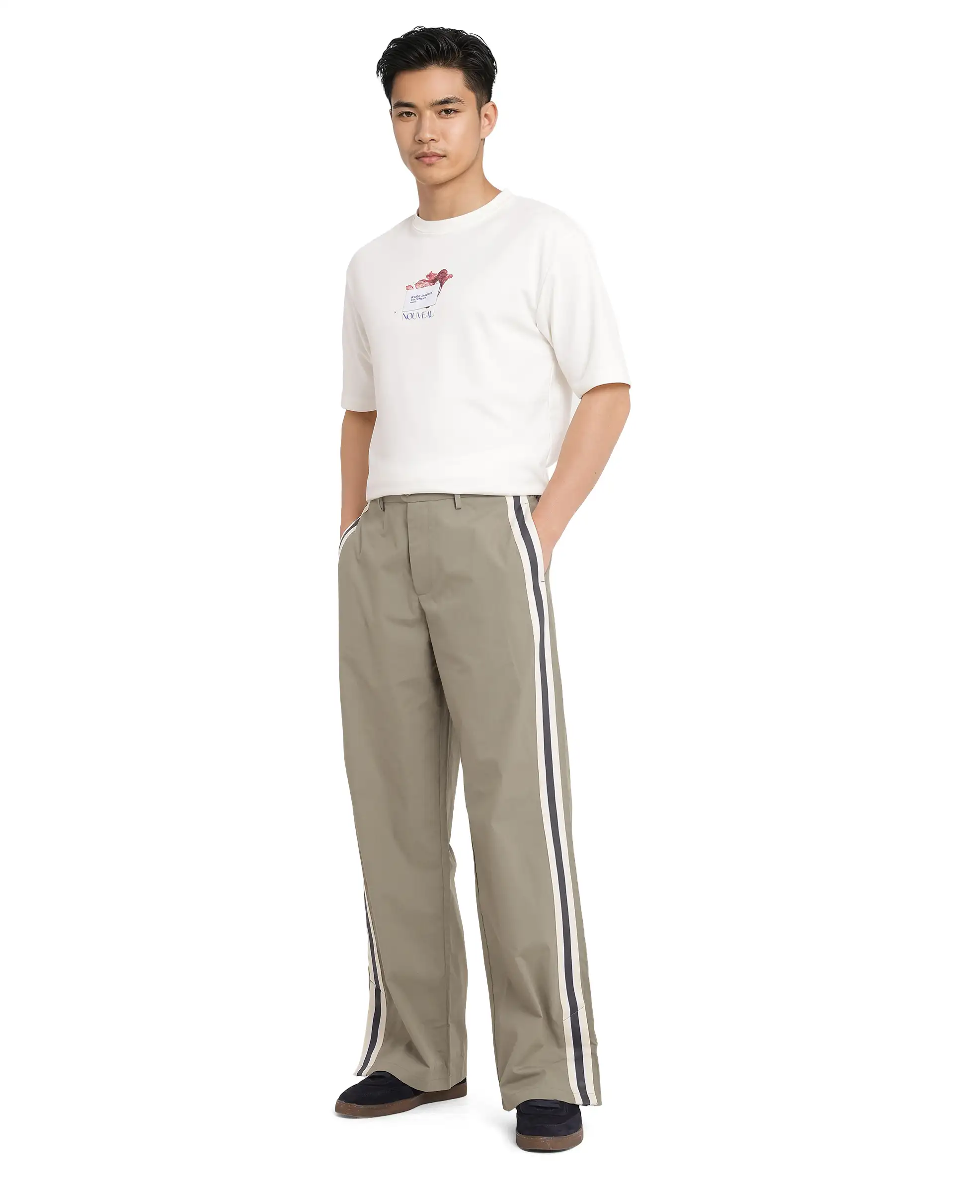 Rare Rabbit Men's Macon Green Cotton Plain Baggy Fit Track Pant - Image 6
