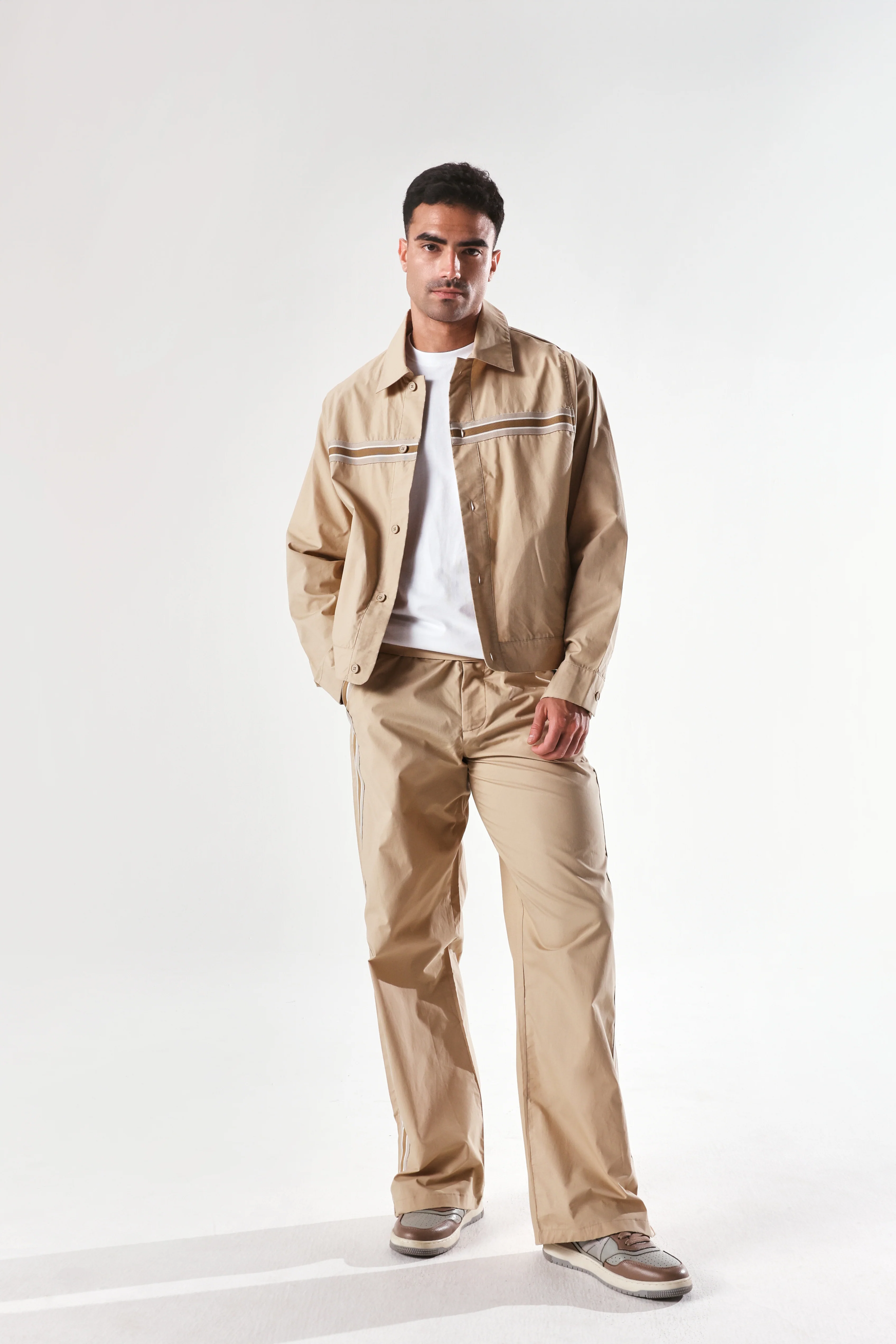 Rare Rabbit Men's Macon-S Beige Cotton Plain Regular Fit Full Sleeve Collared Shirt - Image 4