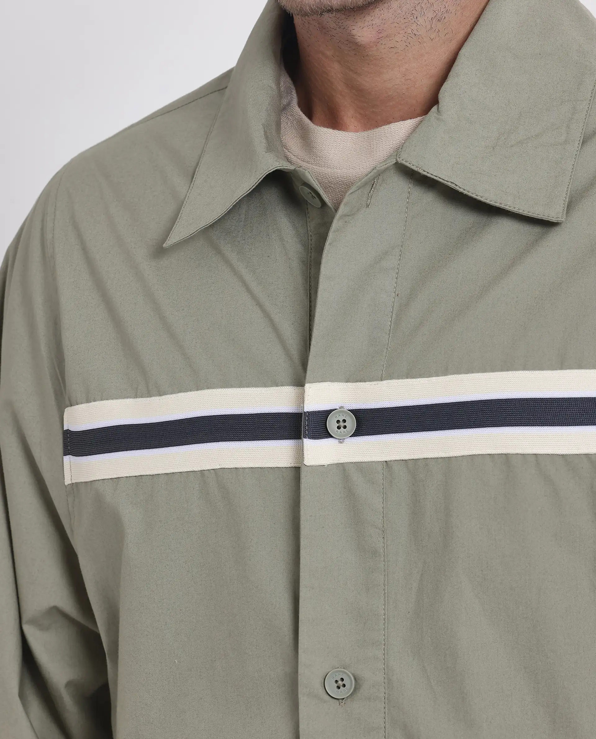 Rare Rabbit Men's Macon-S Green Cotton Plain Regular Fit Full Sleeve Collared Shirt - Image 3