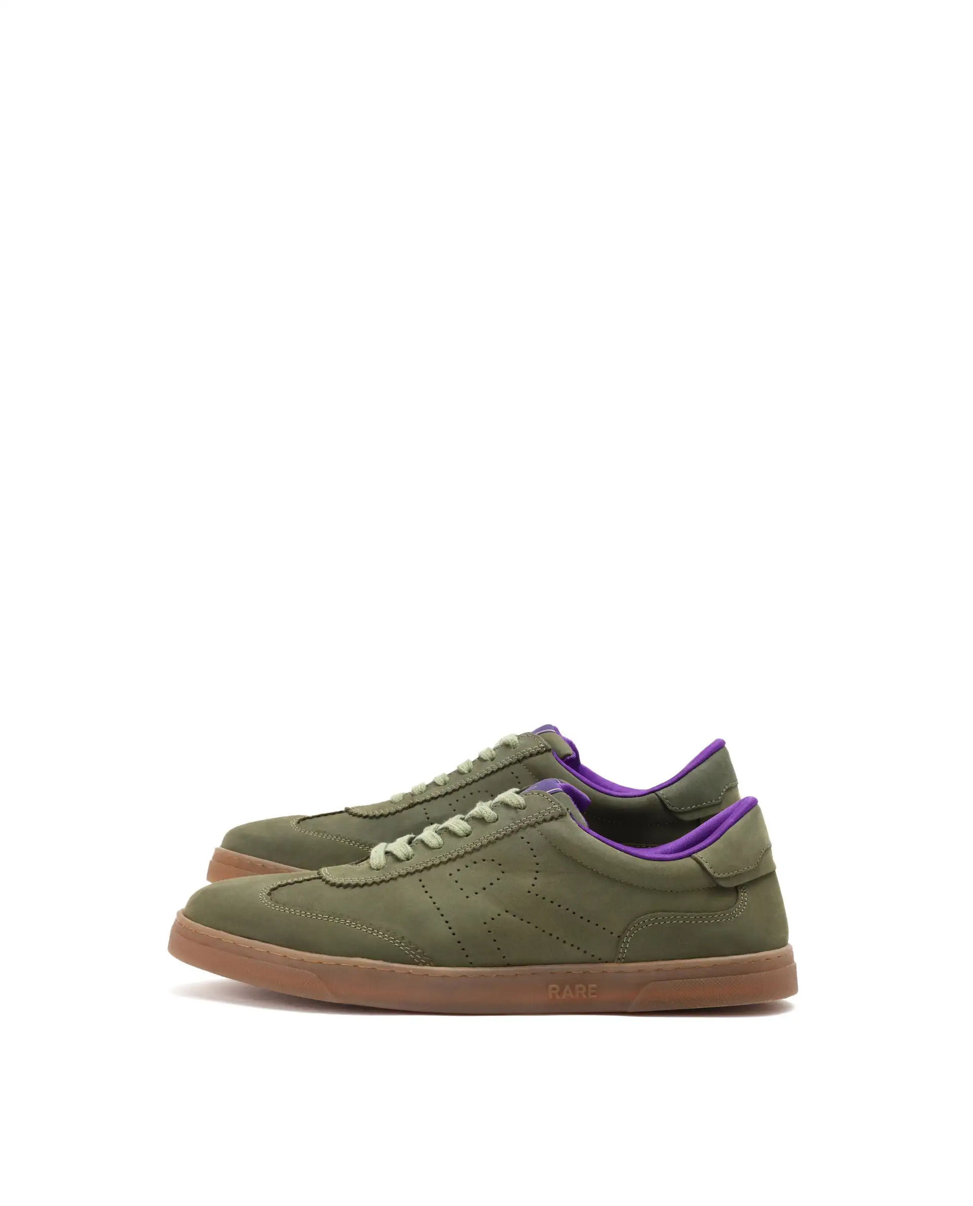 Rare Rabbit Mens Magellan Dark Green Premium Nubuck Lace Up Low Top Round Toe Sneaker Shoes - Image 5