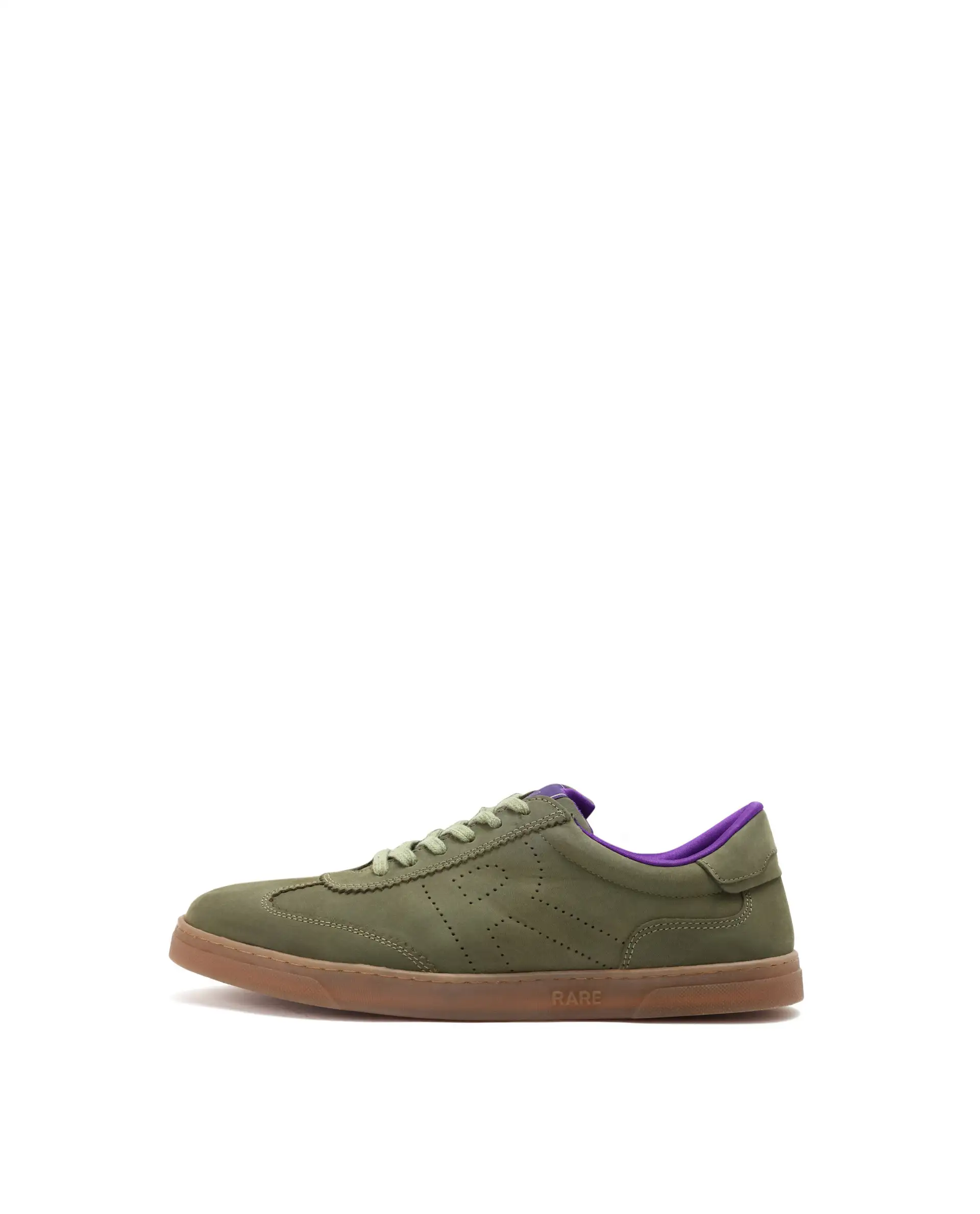 Rare Rabbit Mens Magellan Dark Green Premium Nubuck Lace Up Low Top Round Toe Sneaker Shoes - Image 8