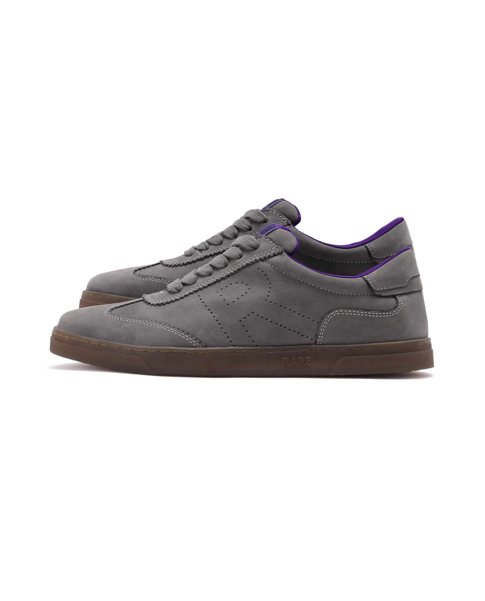 Rare Rabbit Men's Magellan Grey Premium Nubuck Lace Up Low Top Round Toe Sneaker Shoes - Image 5