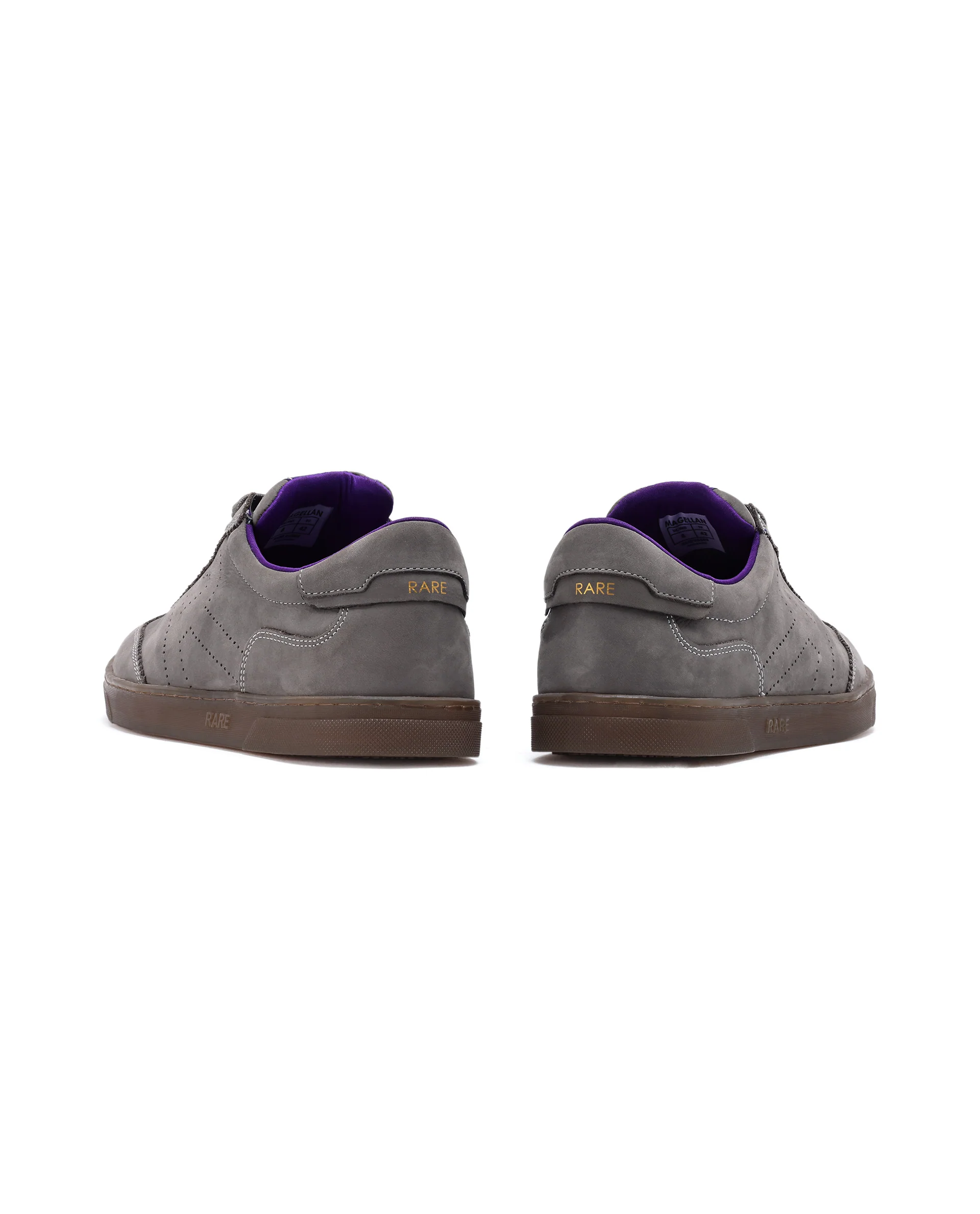 Rare Rabbit Men's Magellan Grey Premium Nubuck Lace Up Low Top Round Toe Sneaker Shoes - Image 7