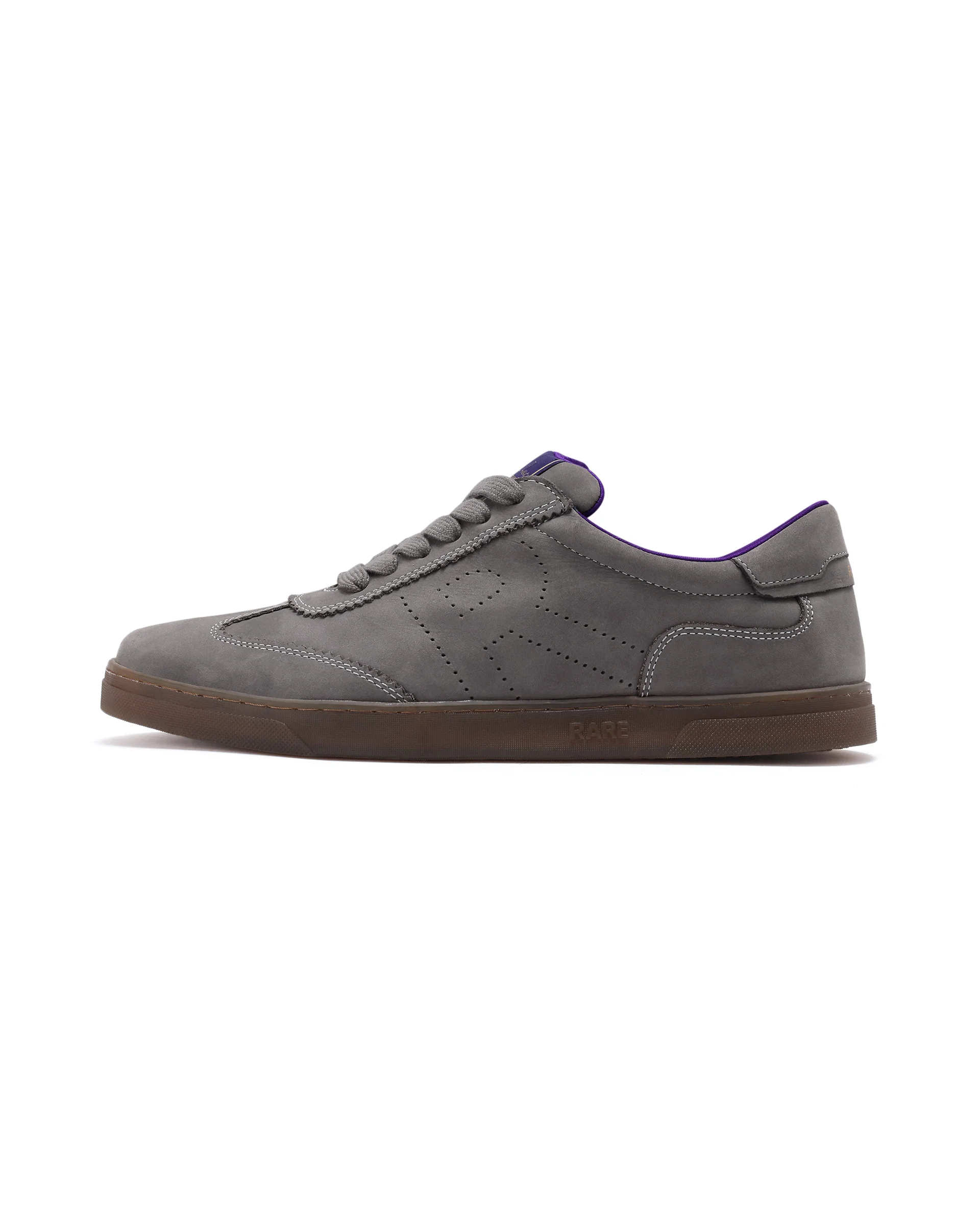 Rare Rabbit Men's Magellan Grey Premium Nubuck Lace Up Low Top Round Toe Sneaker Shoes - Image 8