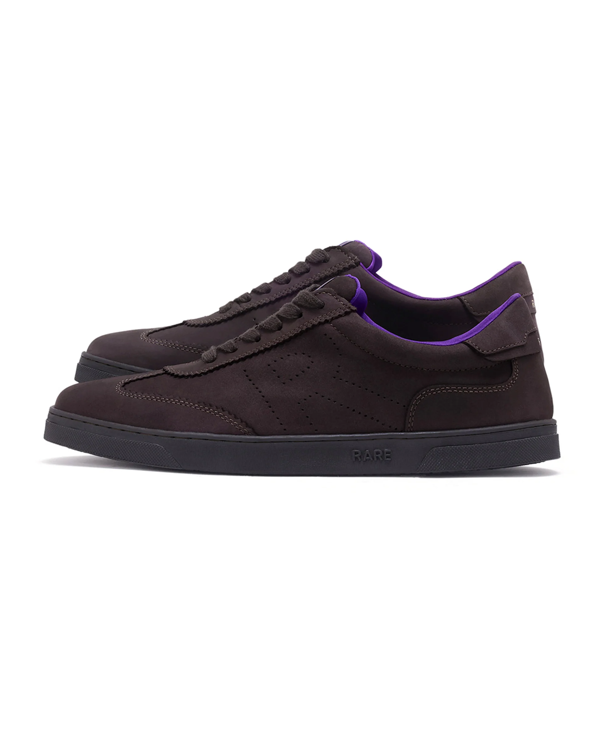 Rare Rabbit Men's Magellan Dark Purple Premium Nubuck Lace Up Low Top Round Toe Sneaker Shoes - Image 5