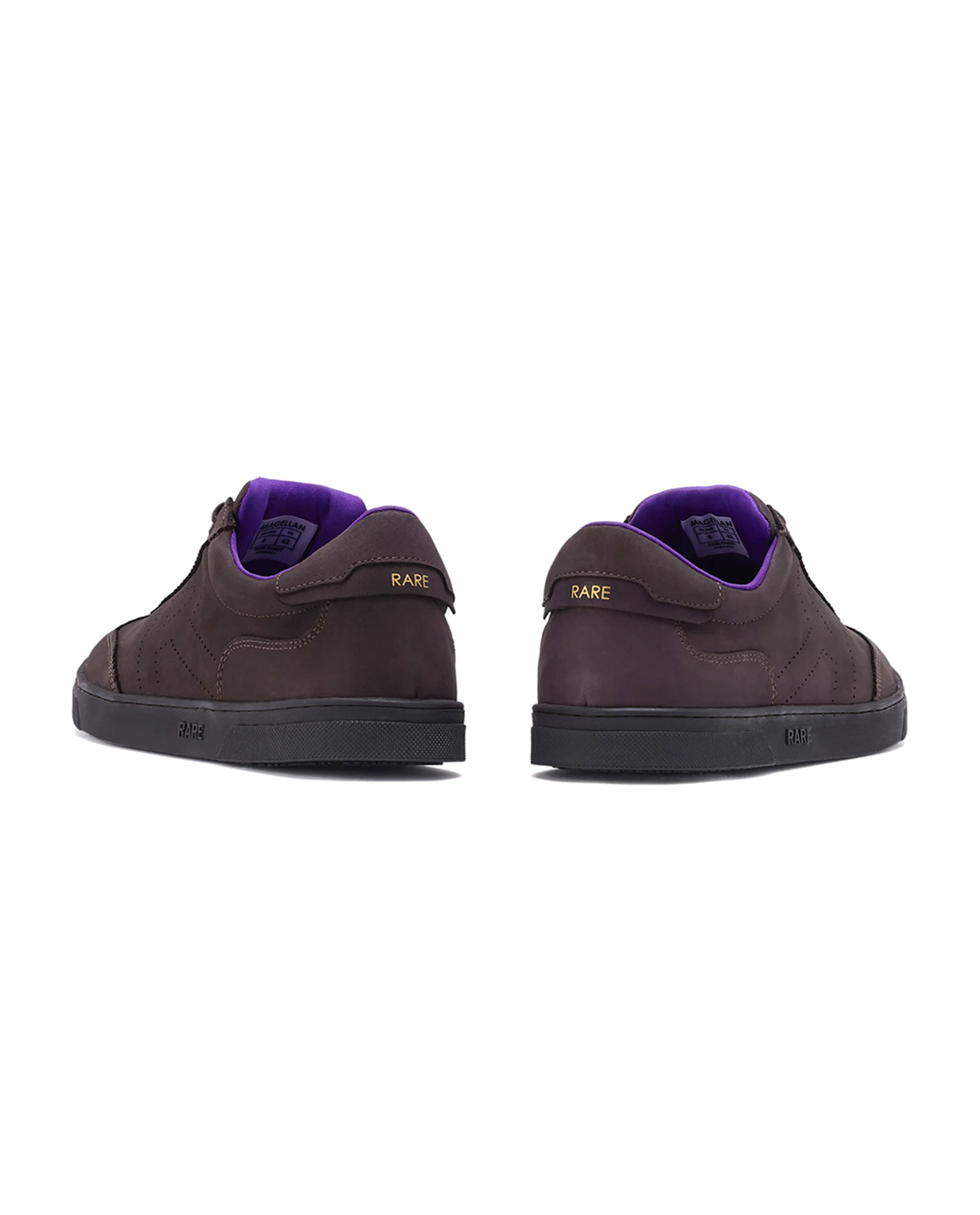 Rare Rabbit Men's Magellan Dark Purple Premium Nubuck Lace Up Low Top Round Toe Sneaker Shoes - Image 6