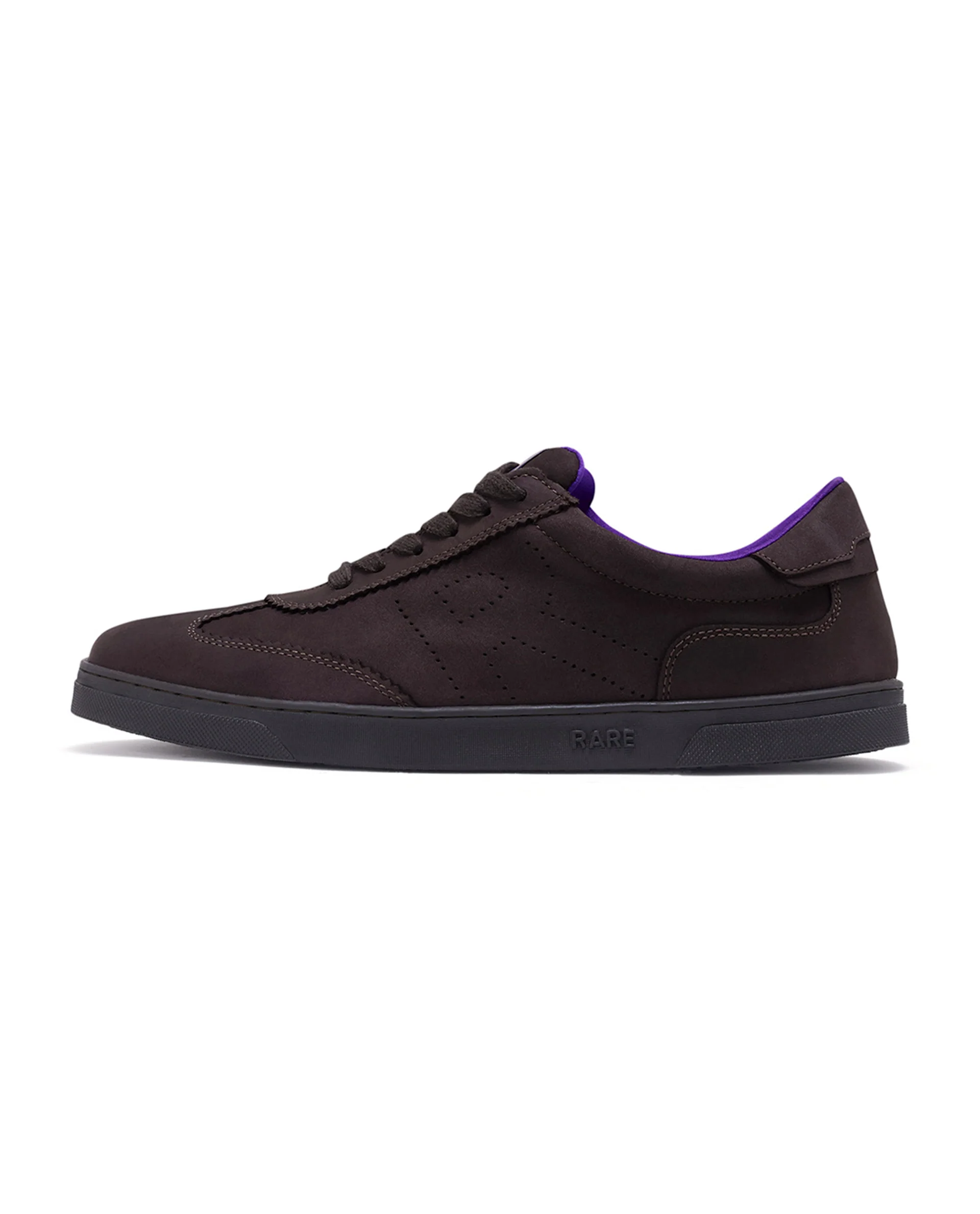 Rare Rabbit Men's Magellan Dark Purple Premium Nubuck Lace Up Low Top Round Toe Sneaker Shoes - Image 8