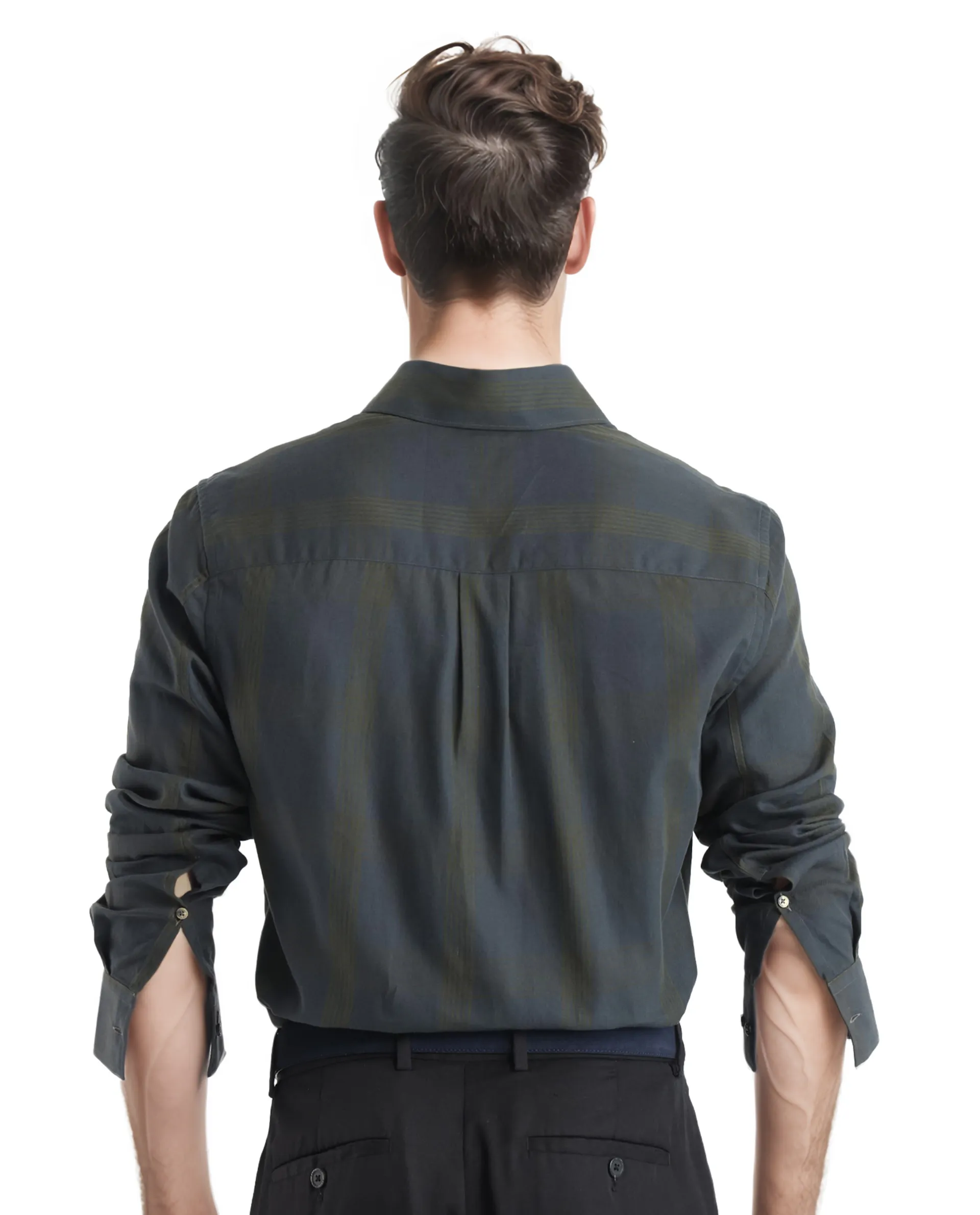 Rare Rabbit Men's Magone Dark Green Cotton Checked Print Regular Fit Full Sleeve Collared Shirt - Image 3
