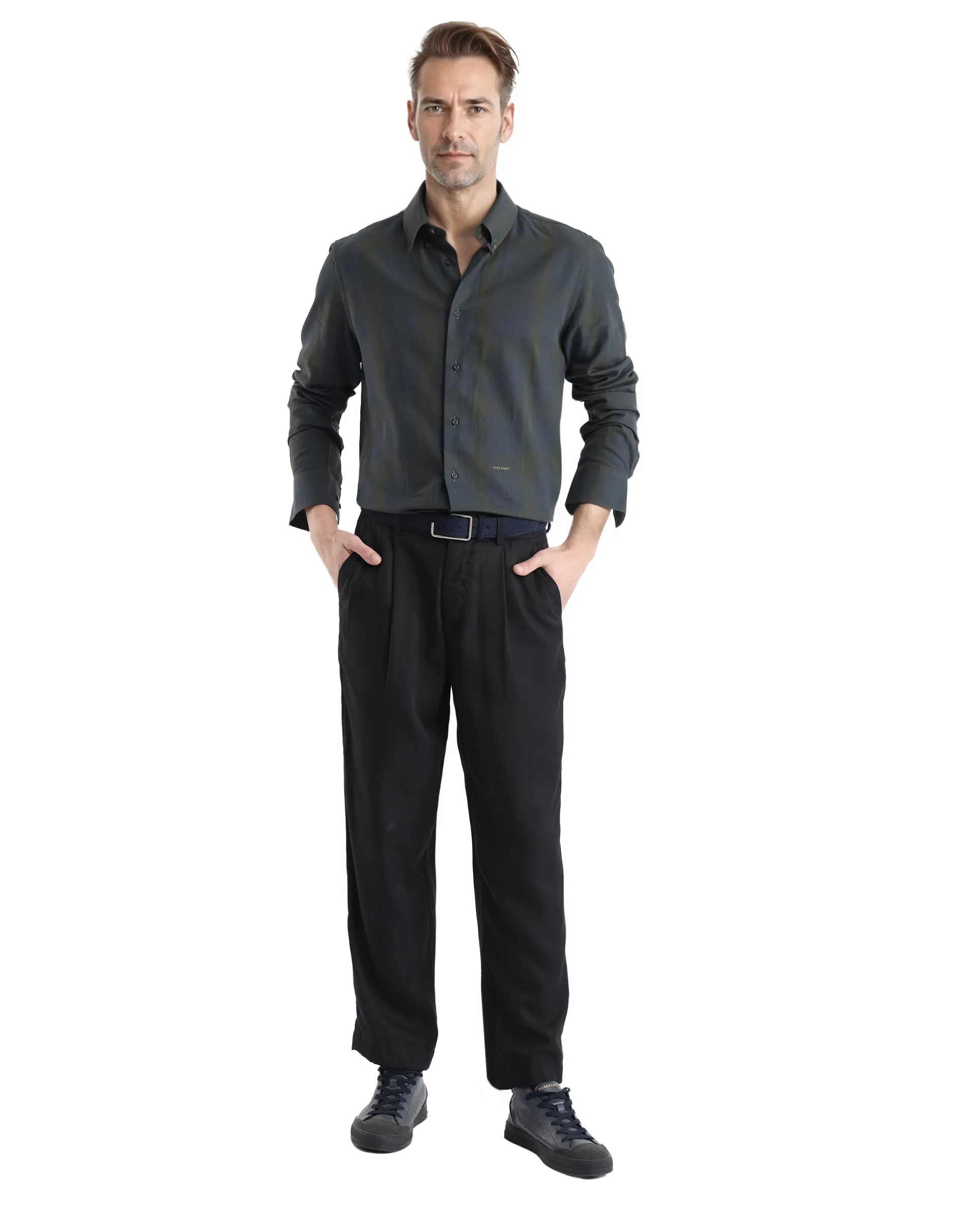 Rare Rabbit Men's Magone Dark Green Cotton Checked Print Regular Fit Full Sleeve Collared Shirt - Image 8