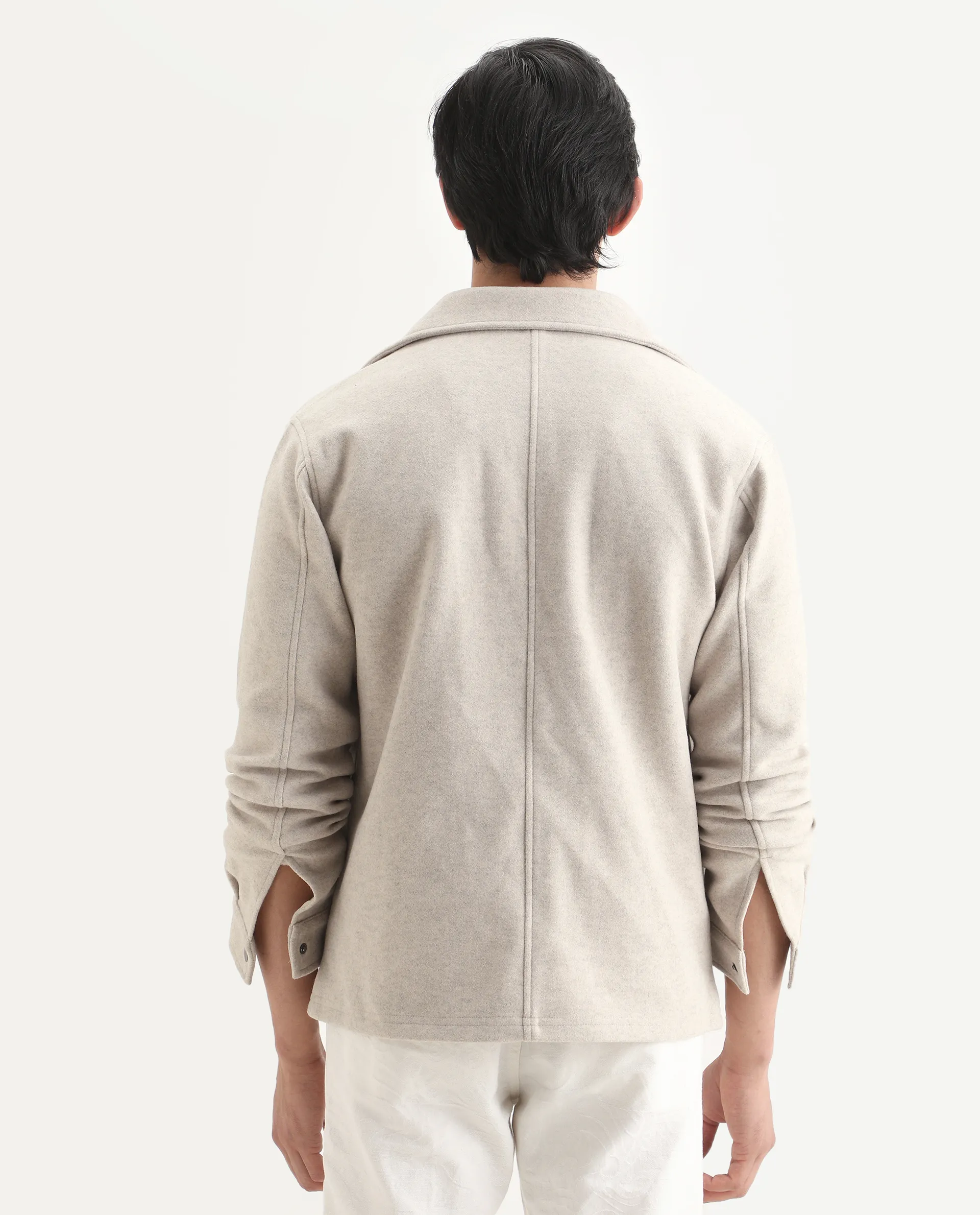 Rare Rabbit Men's Mahu Brown Polyester Fabric Spread Collar Regular Fit Plain Jacket - Image 9