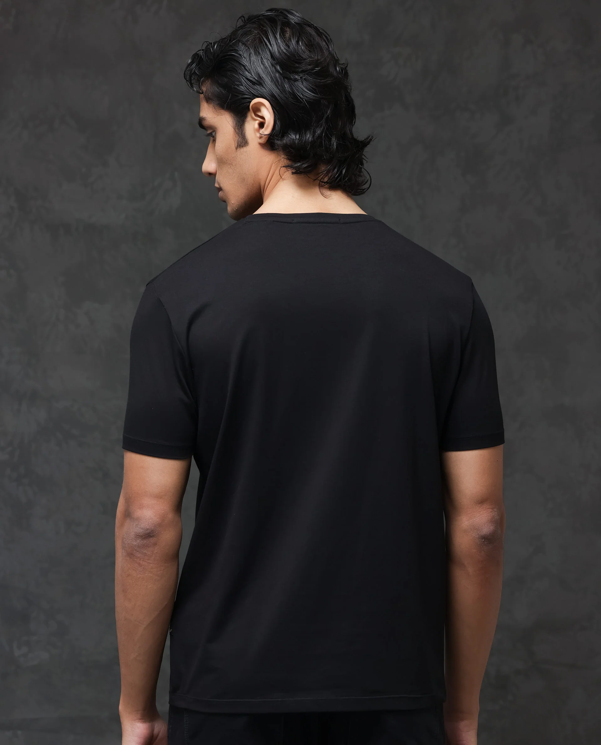 Rare Rabbit Men's Guild Casual Maisel Black Cotton Graphic Print Regular Fit Half Sleeve Crew Neck T-Shirt - Image 10
