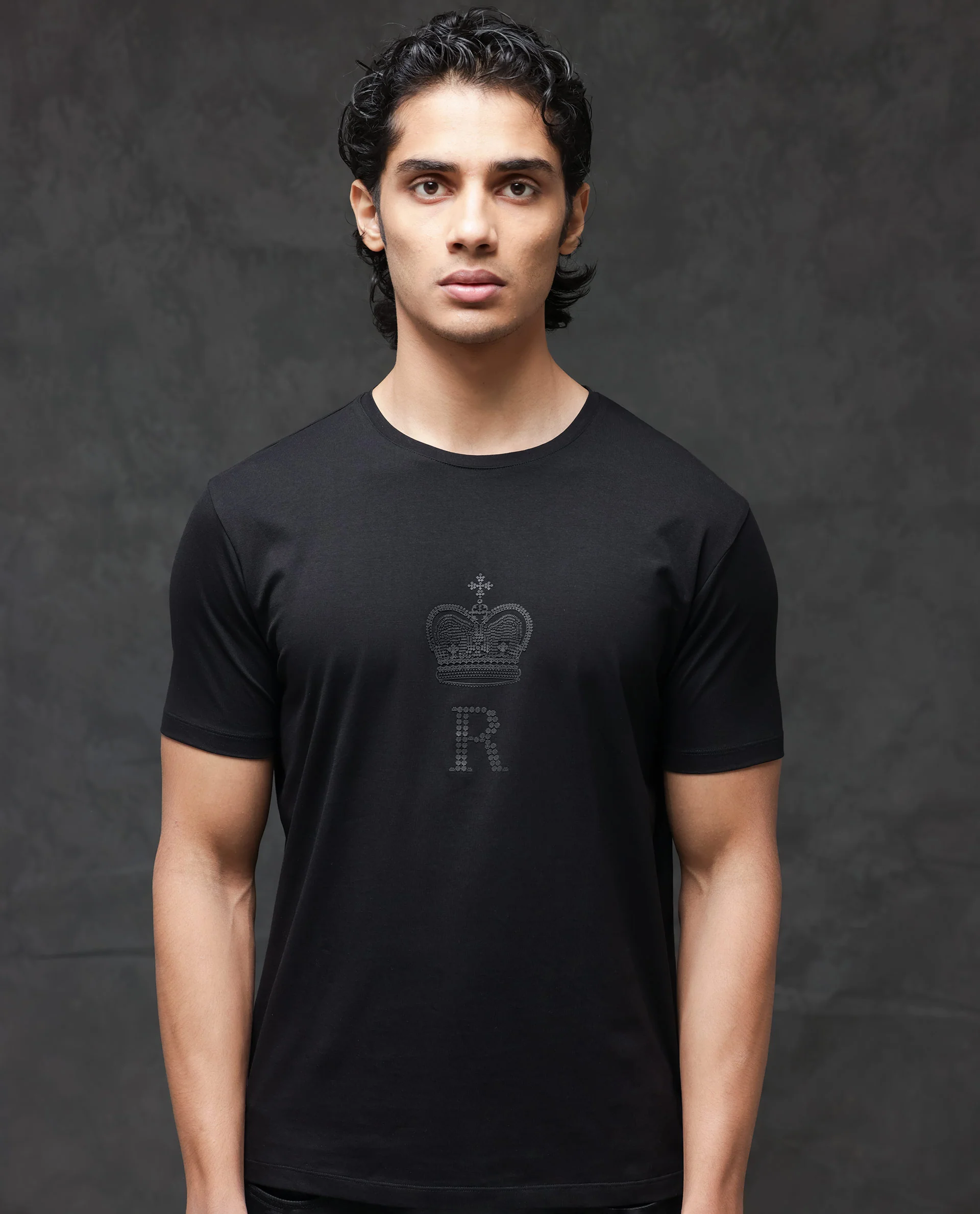 Rare Rabbit Men's Guild Casual Maisel Black Cotton Graphic Print Regular Fit Half Sleeve Crew Neck T-Shirt - Image 7