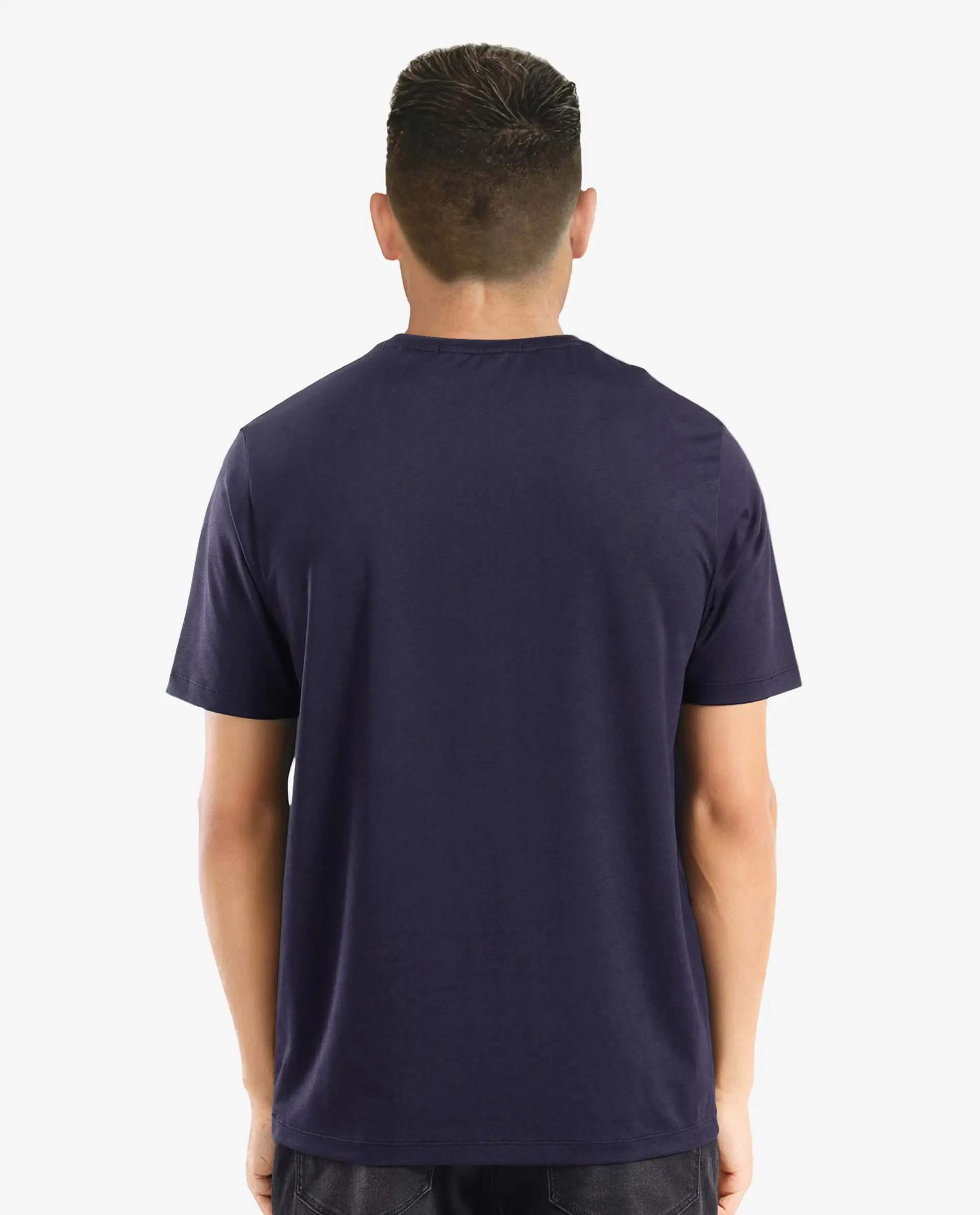 Rare Rabbit Men's Make Navy Cotton Graphic Print Regular Fit Half Sleeve Crew Neck T-Shirt - Image 4