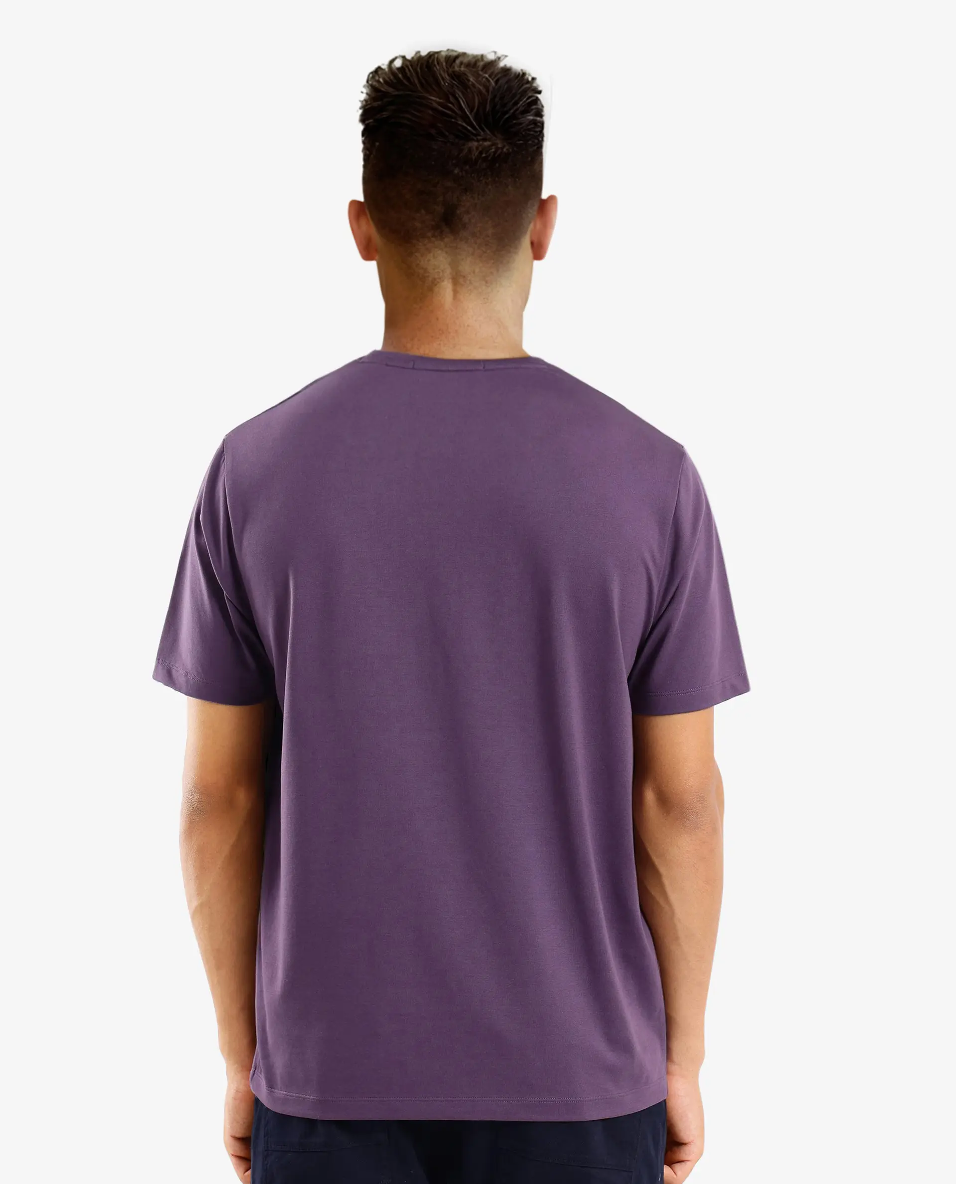 Rare Rabbit Men's Make Purple Cotton Graphic Print Regular Fit Half Sleeve Crew Neck T-Shirt - Image 4