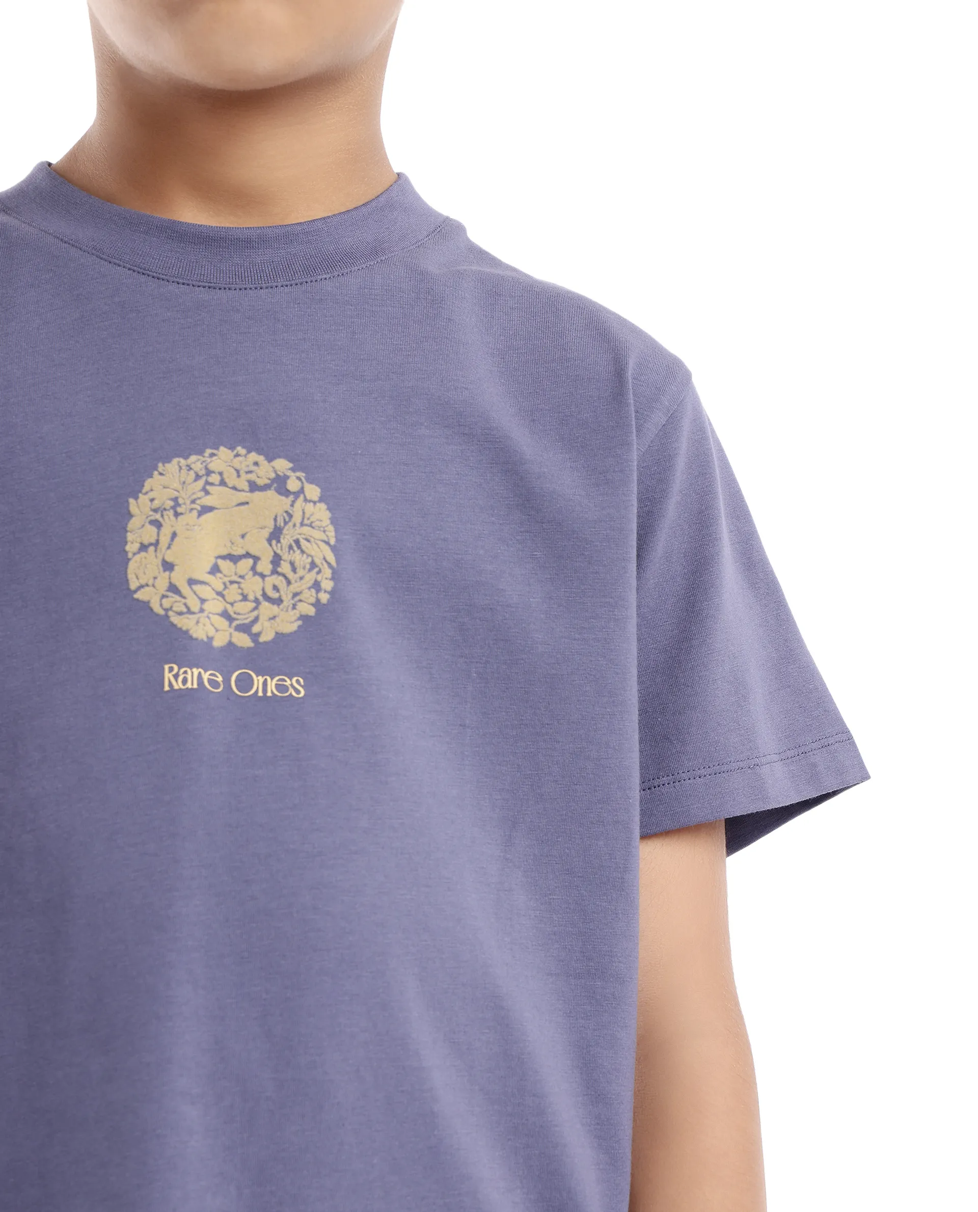 Rare Ones Kids Makes Purple Cotton Half Sleeves Crew Neck Embroidered T-Shirt - Image 7