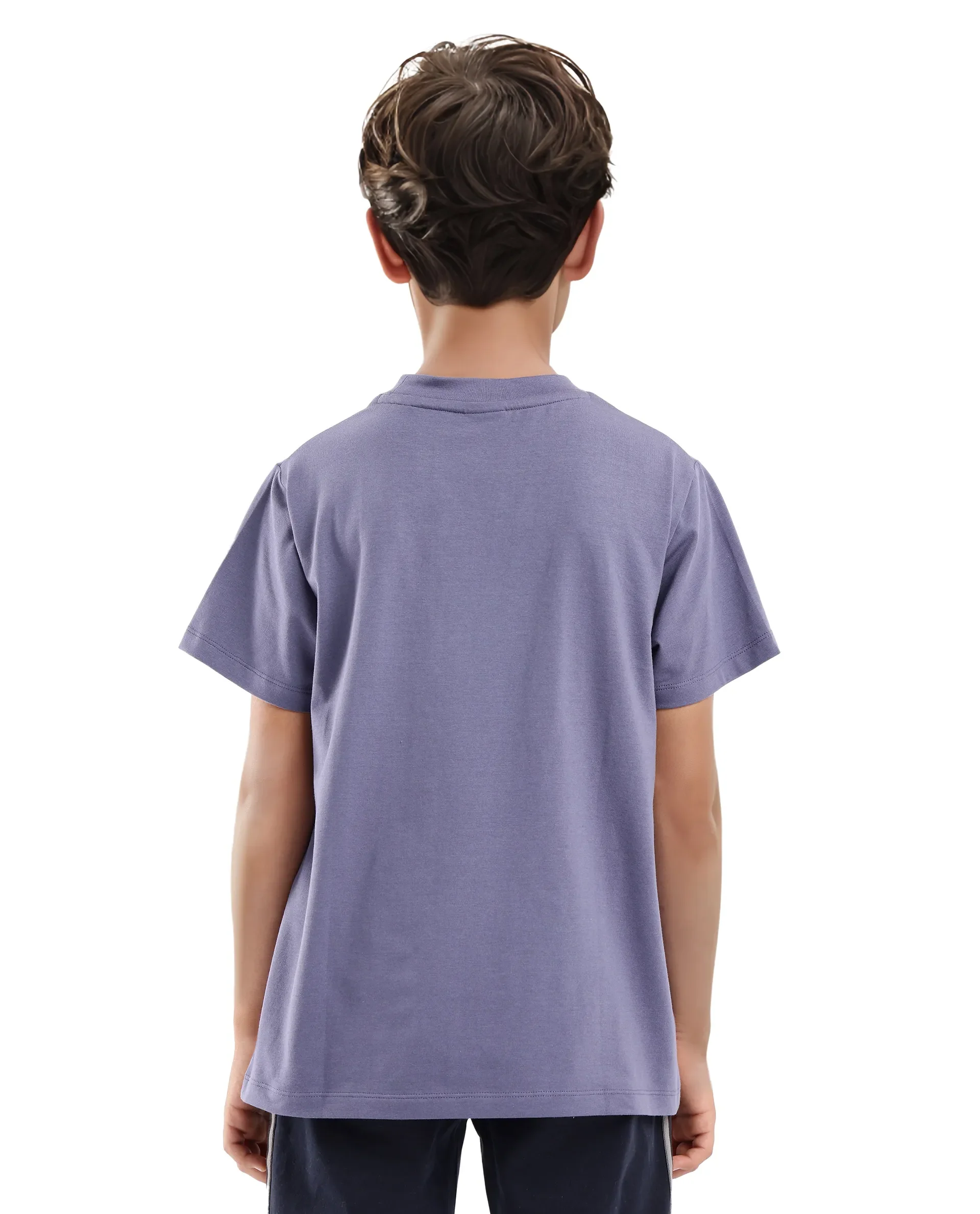 Rare Ones Kids Makes Purple Cotton Half Sleeves Crew Neck Embroidered T-Shirt - Image 8