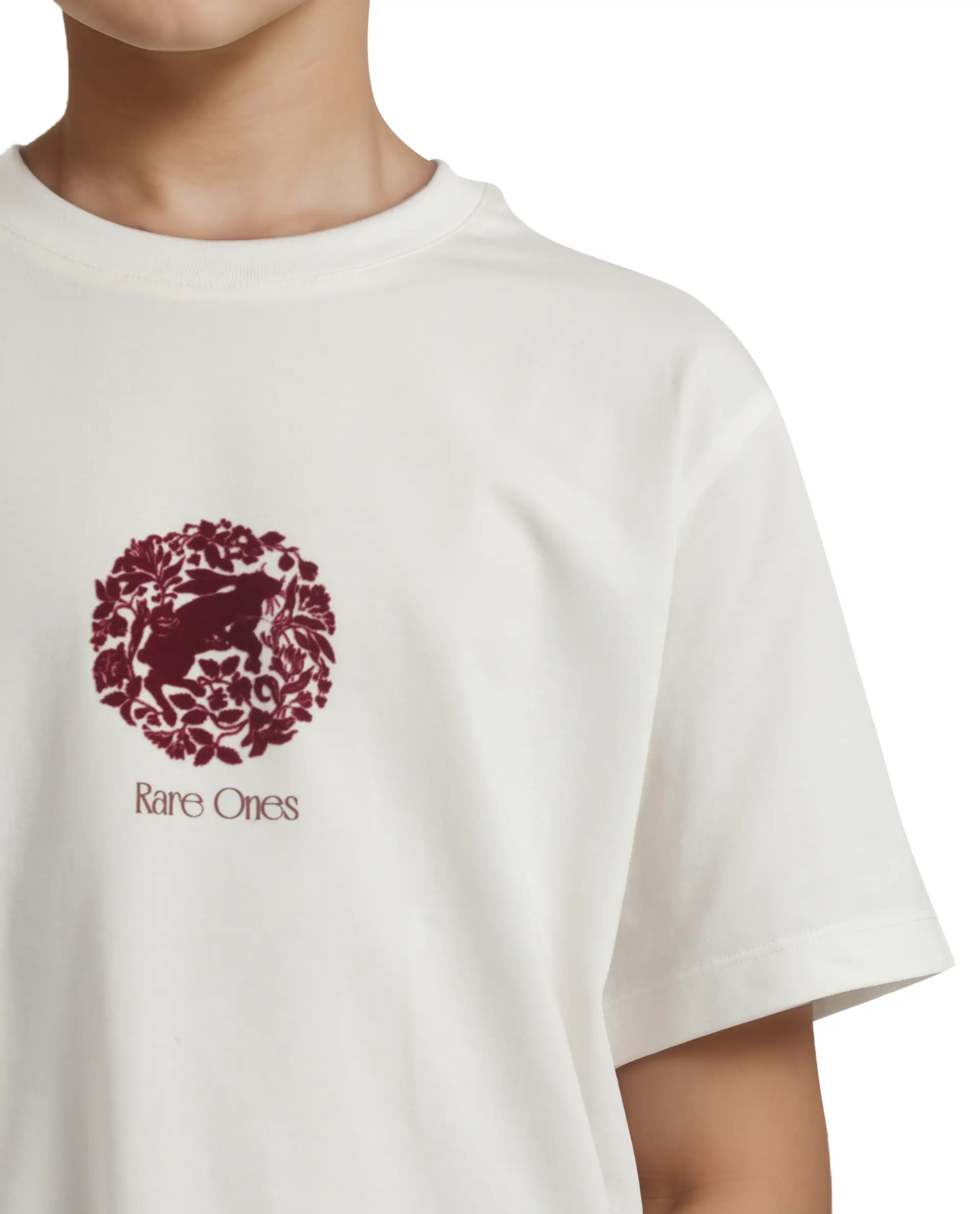 Rare Ones Kids Makes White Cotton Half Sleeves Crew Neck Embroidered T-Shirt - Image 5