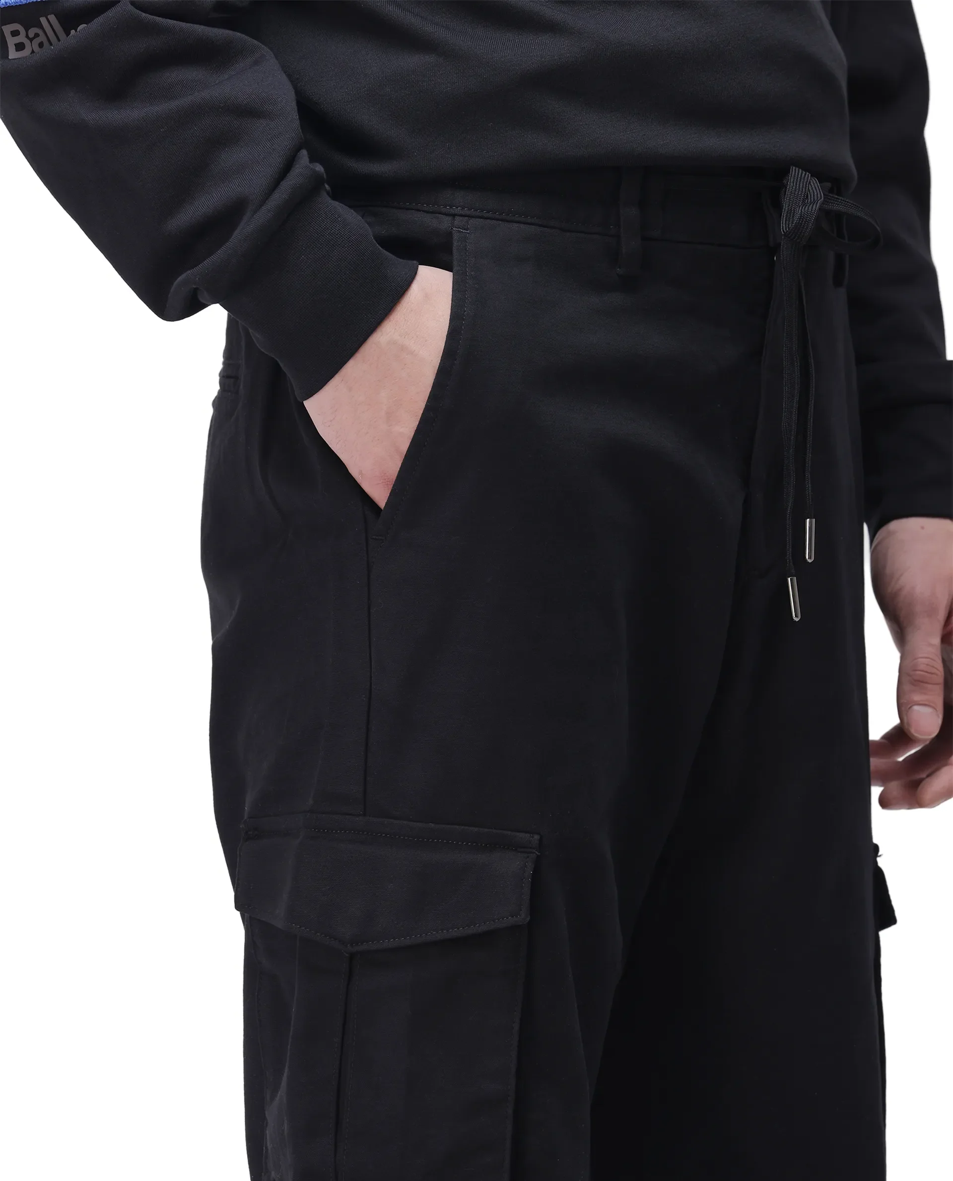 Rare Rabbit Men's Maks Black Cotton Plain Regular Fit Trouser - Image 4