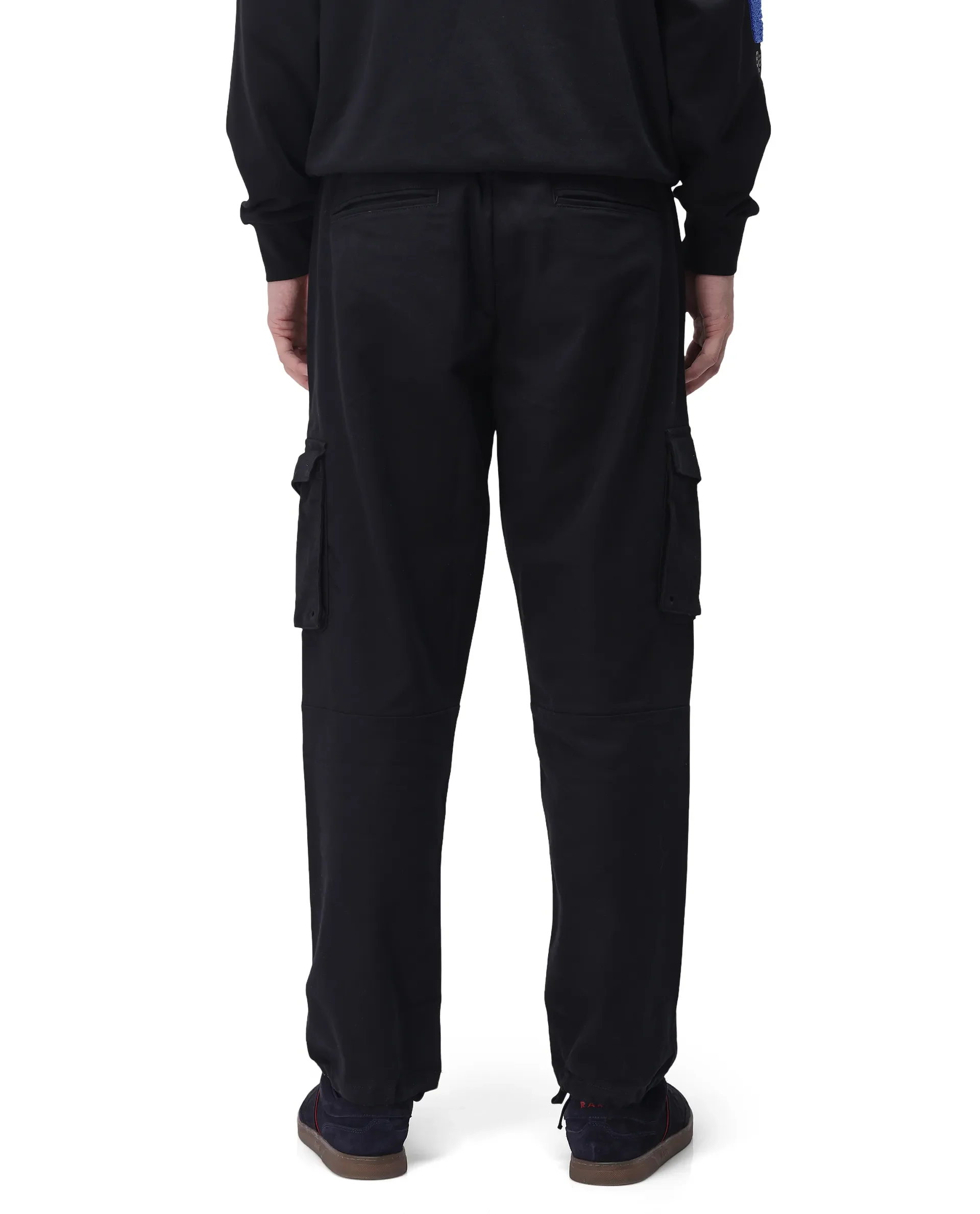 Rare Rabbit Men's Maks Black Cotton Plain Regular Fit Trouser - Image 9