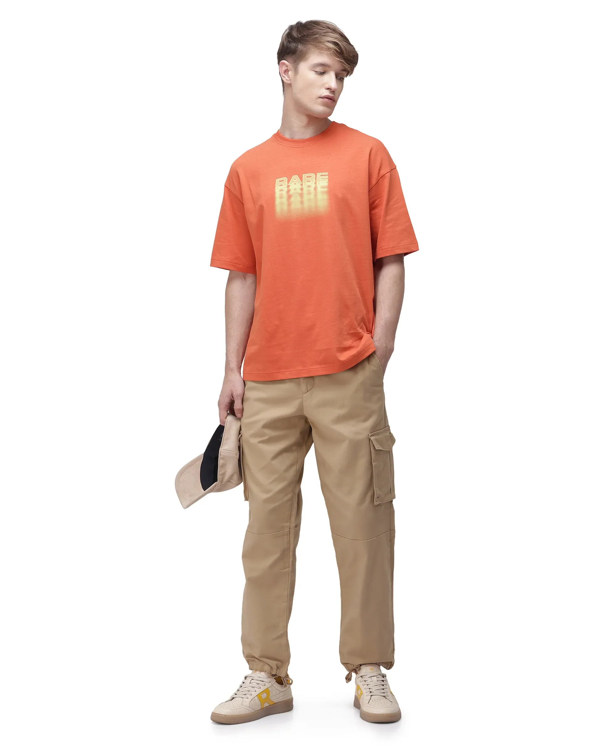Rare Rabbit Men's Maks Khaki Cotton Plain Regular Fit Trouser - Image 2